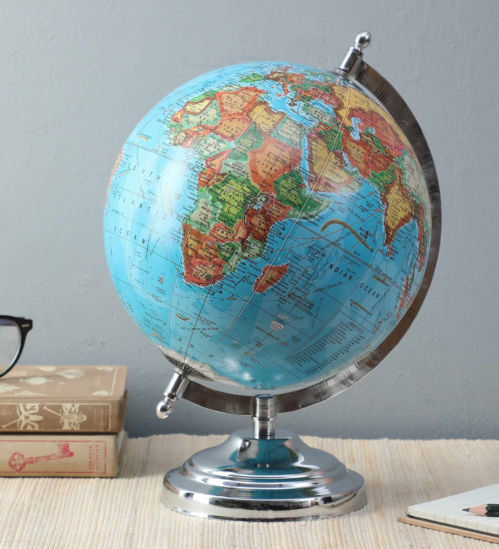 Blue Plastic Geographical Map Table Globe