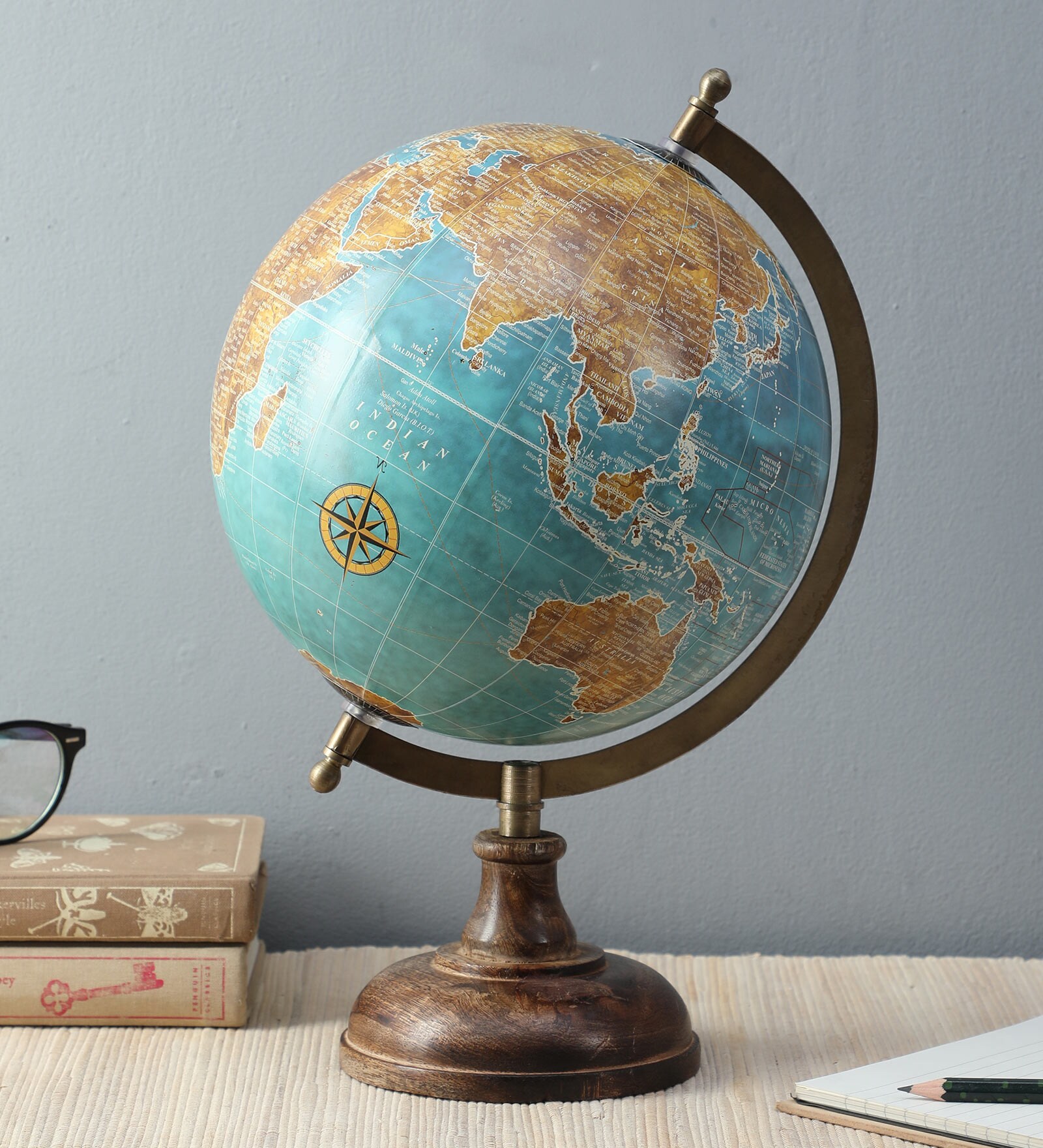 Blue Plastic Geographical Map Table Globe
