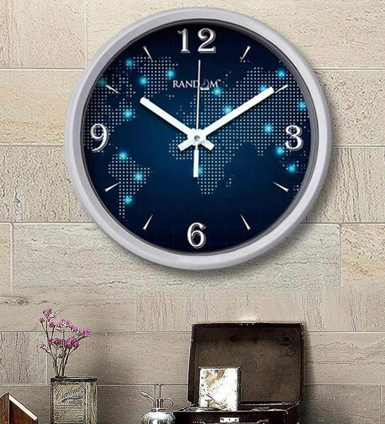 Blue Plastic Analog My Planet Wall Clock