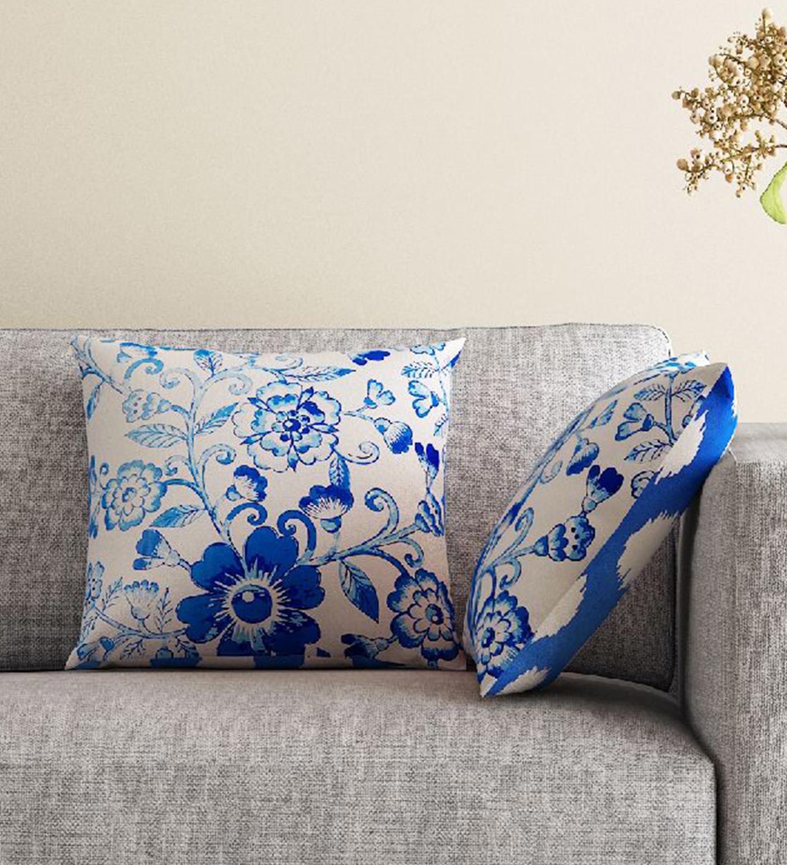 Bikaner Bloom Natural Cushion Cover 16X16 Inch main image 0