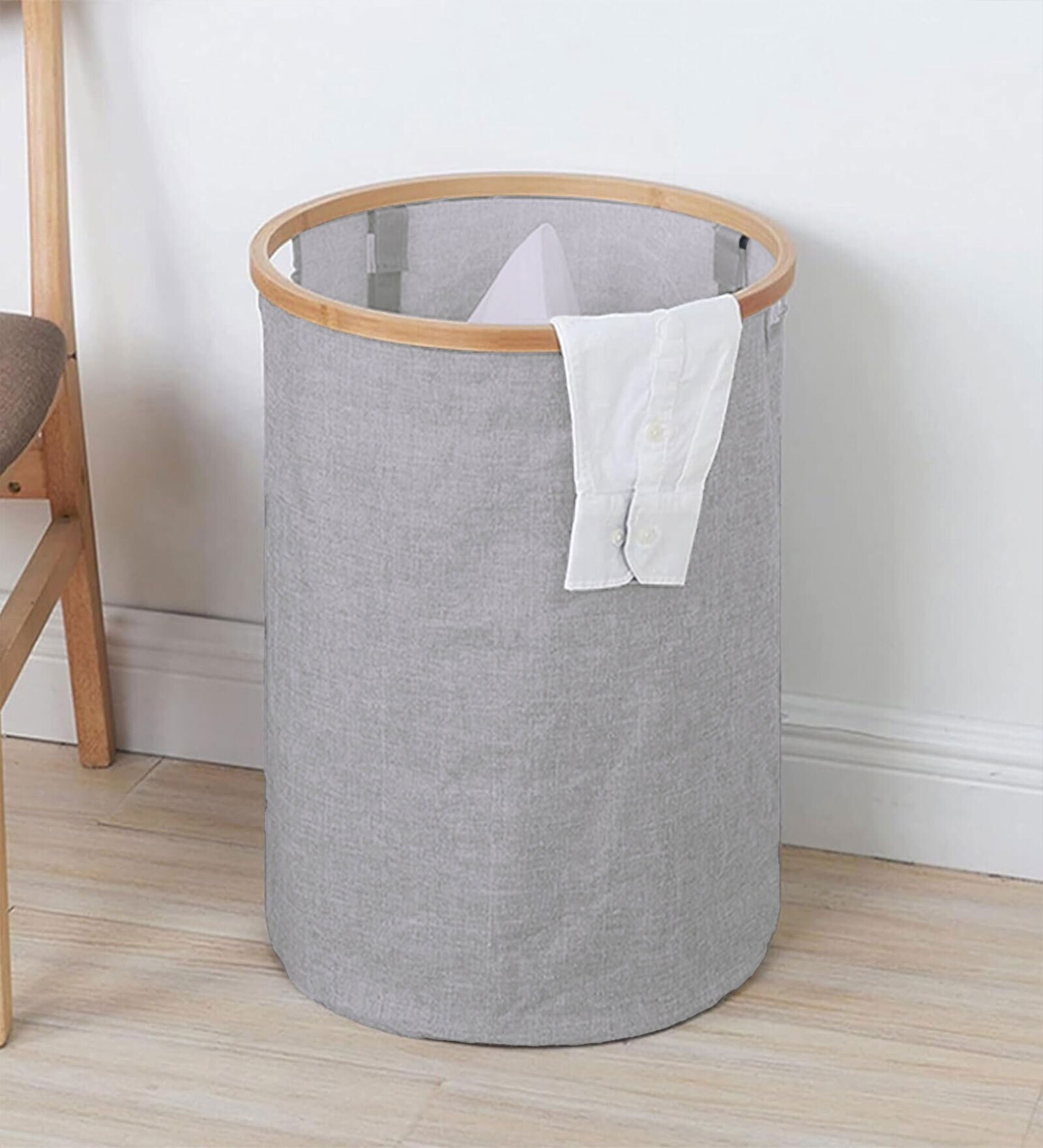 Blue Polyester Laundry Basket