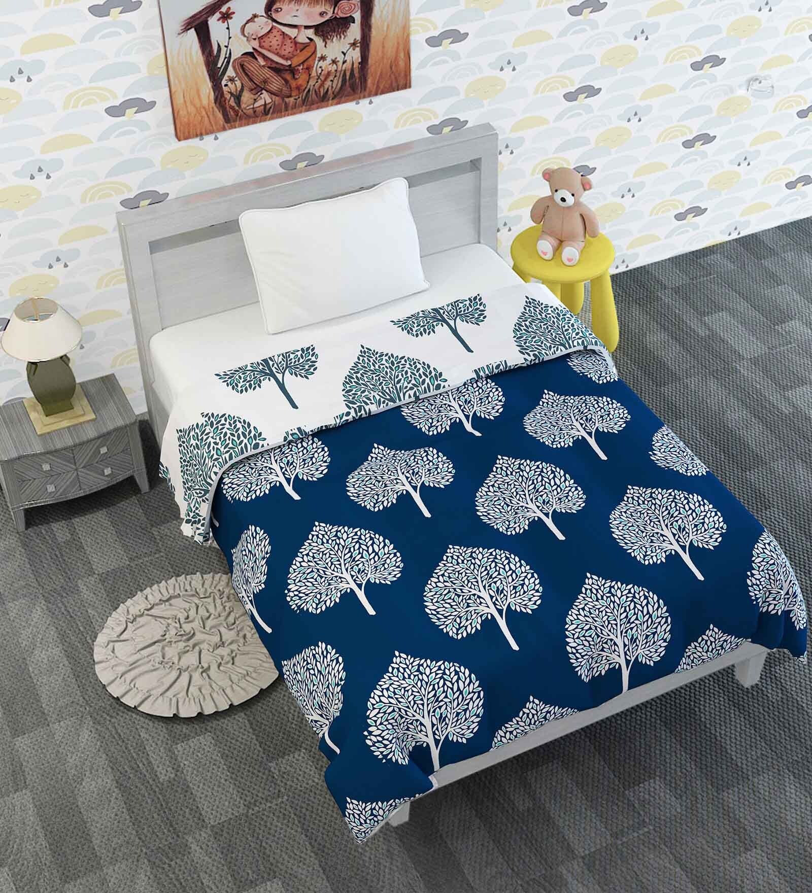 Blue Polyester Patterned 120 GSM Single Bed Kids Dohar Blue Polyester Patterned 120 GSM Single Bed Kids Dohar