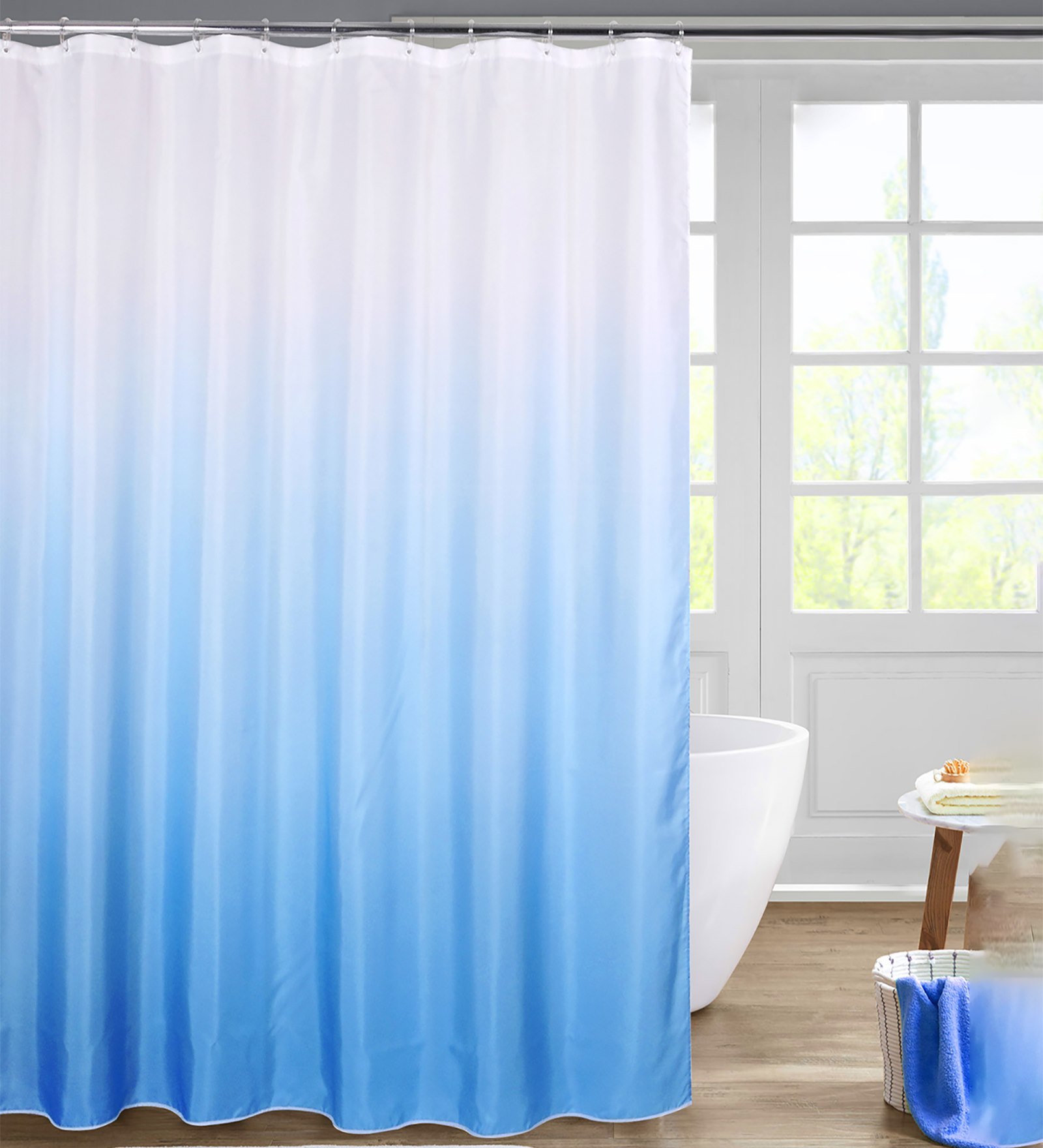 Buy Blue Polyester Shower Curtain at 15% OFF by Obsessions | Pepperfry