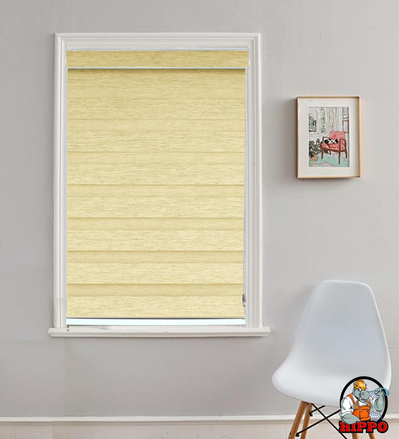 Beige Polyester Solid 108 X 48 inches Semisheer Zebra Blind