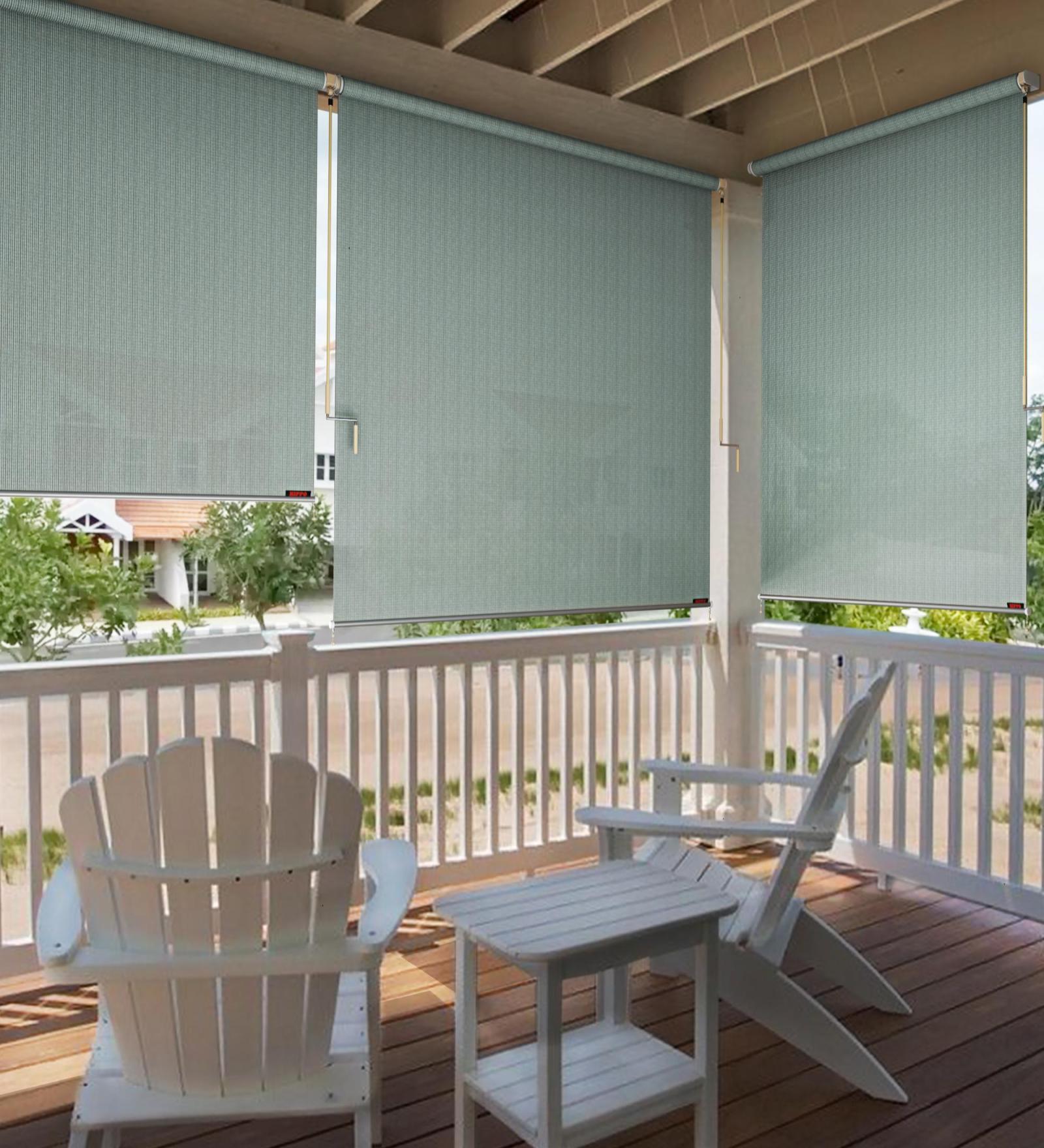 Blue Polyethylene Solid 84 X 48 inches Semisheer Crank Blind