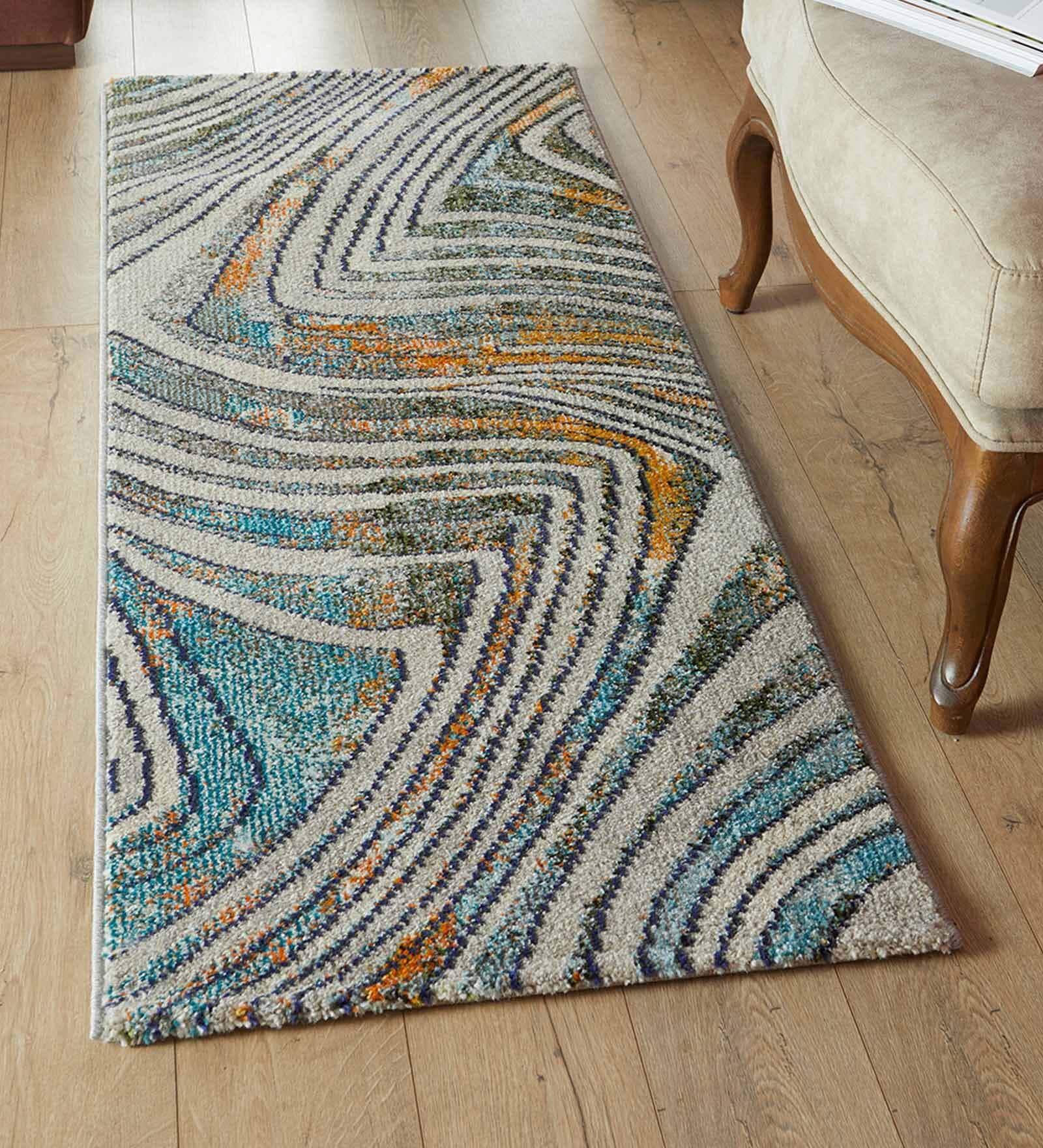 Blue Polypropylene 5x2.6 Feet Machine Made Runner