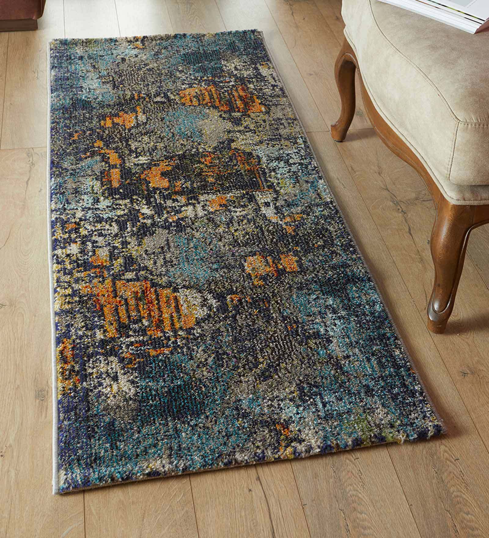 Blue Polypropylene 5x2.6 Feet Machine Made Runner