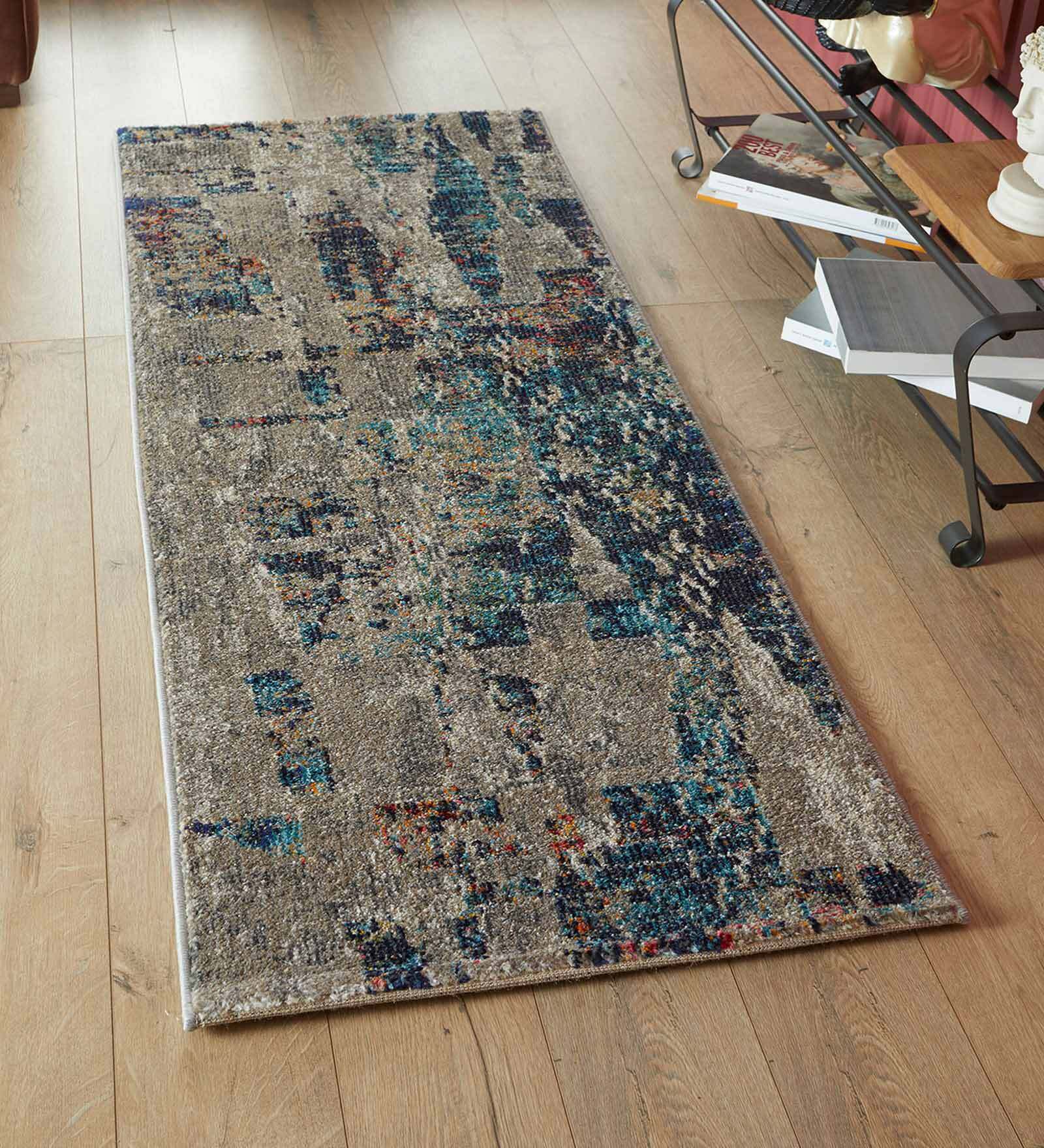 Blue Polypropylene 5x2.6 Feet Machine Made Runner