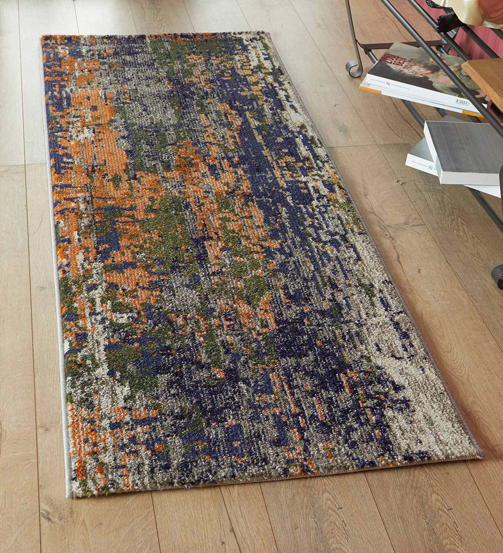 Blue Polypropylene 5x2 Feet Machine Made Runner