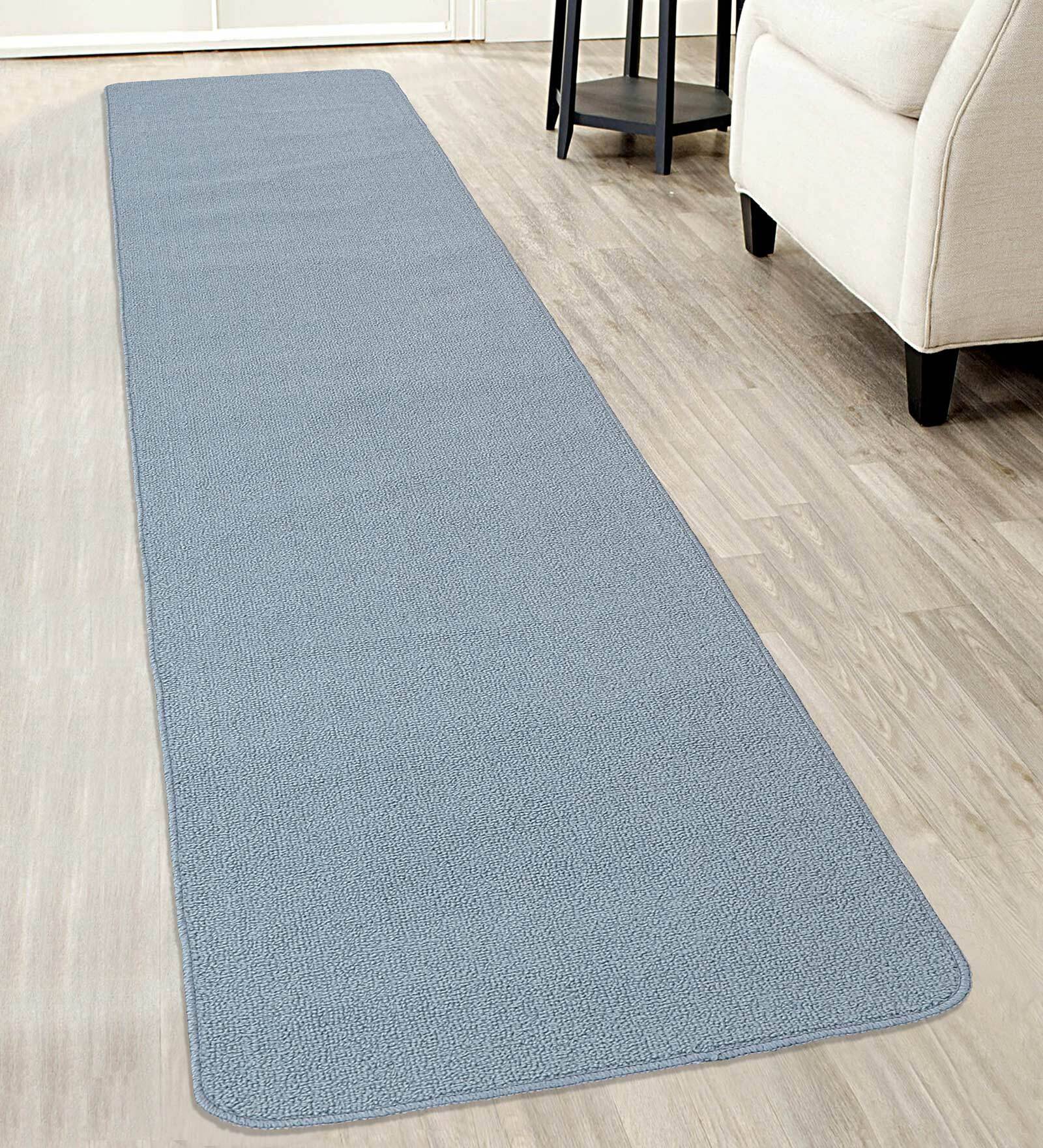 Blue Polypropylene Solid 10 X 2 Feet Hallway Runners Runner