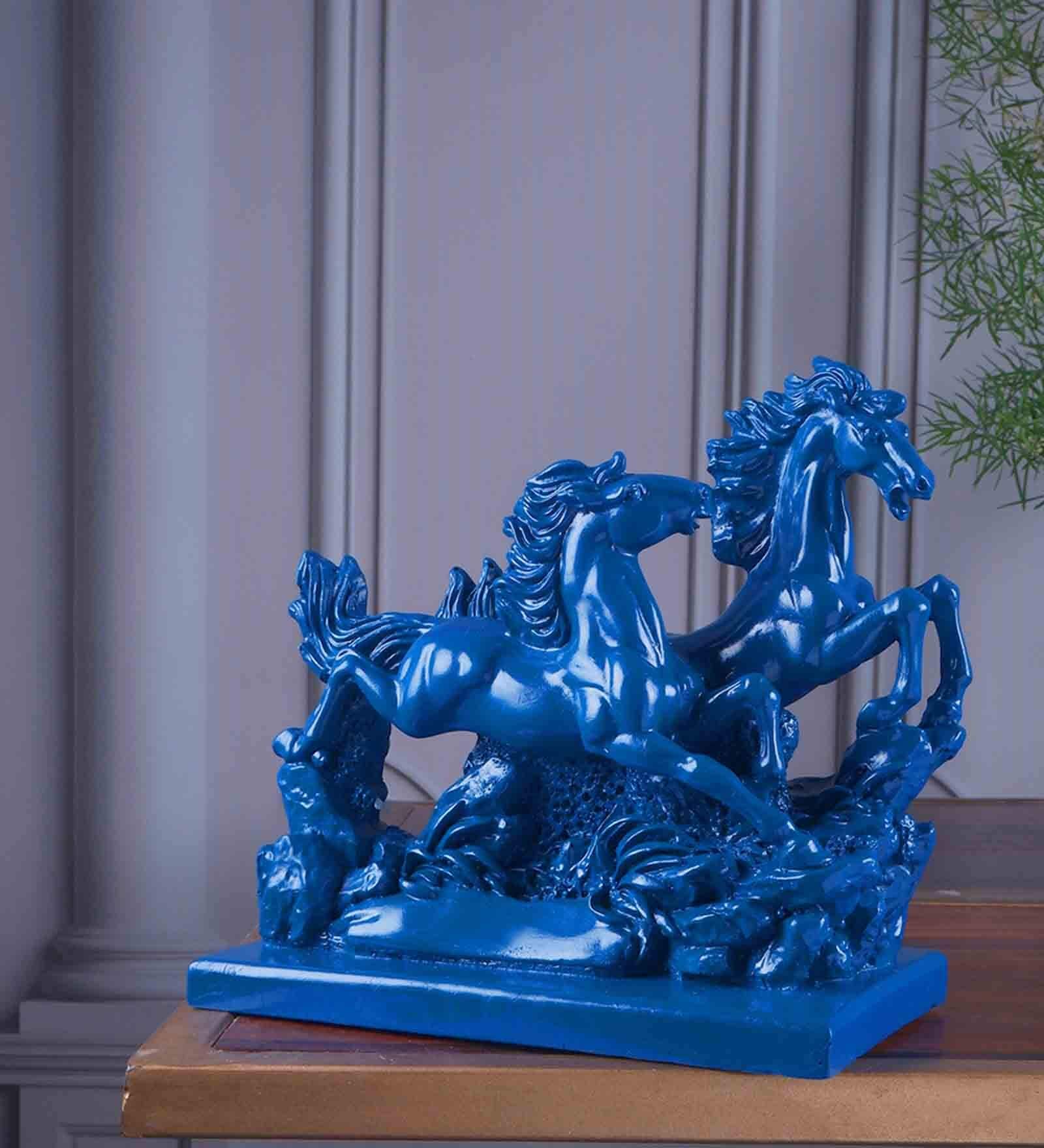 Buy Blue Polyresin Premium Horse Figurine at 33 OFF by The White Ink