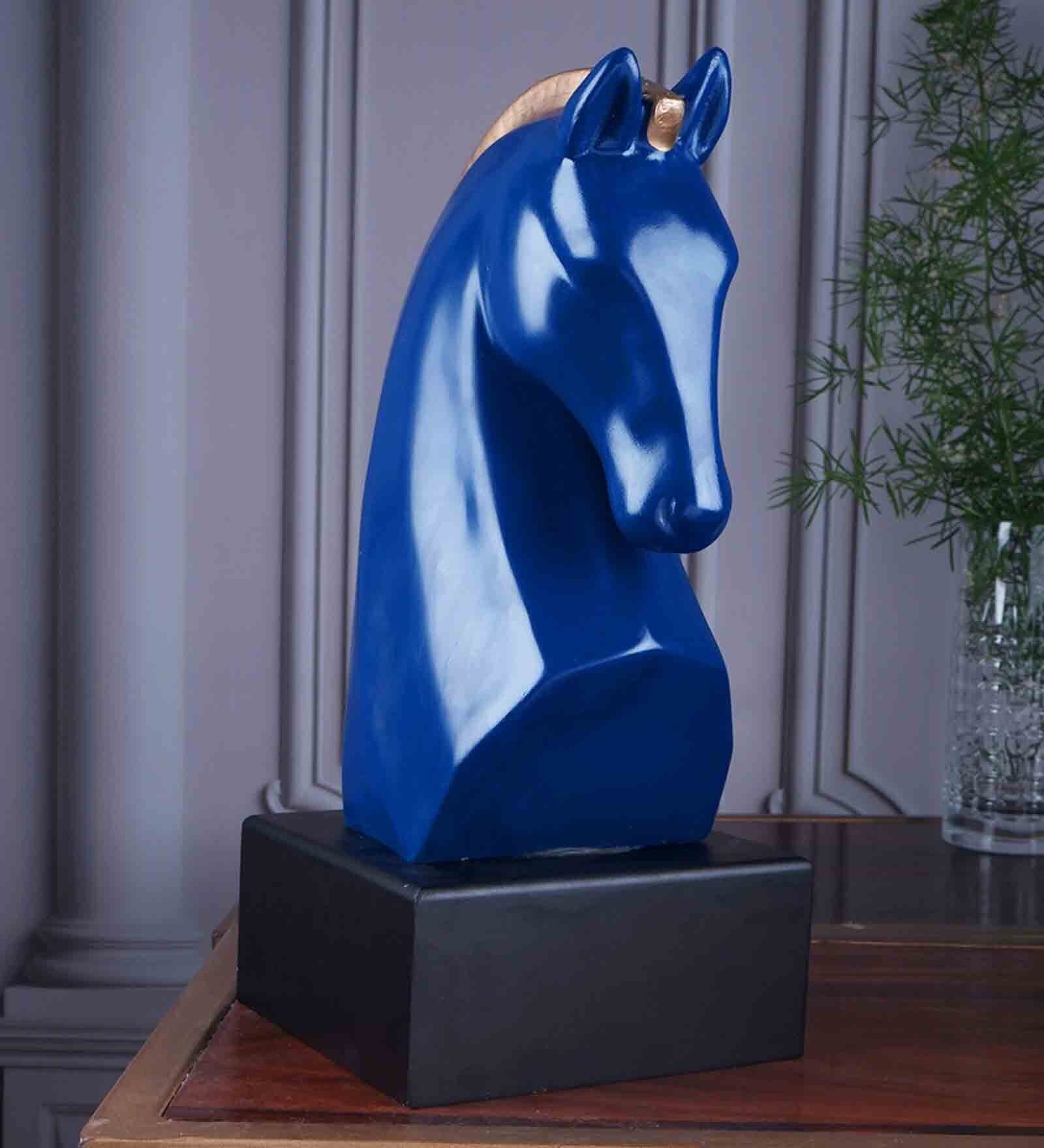 Buy Blue Polyresin Superior Knight Horse Figurine at 32 OFF by The