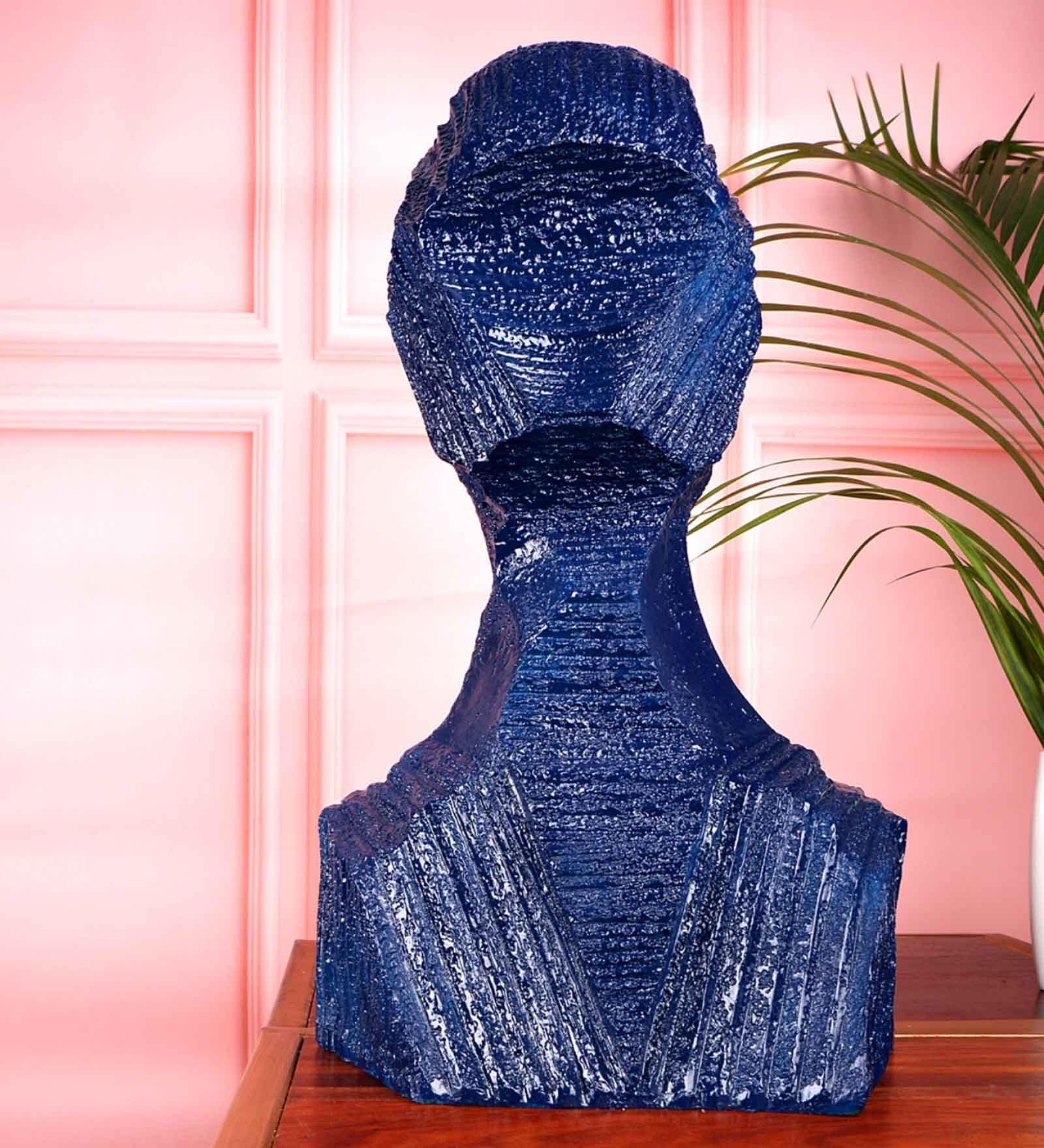 Blue Polyresin Premium Modern Art Figurine