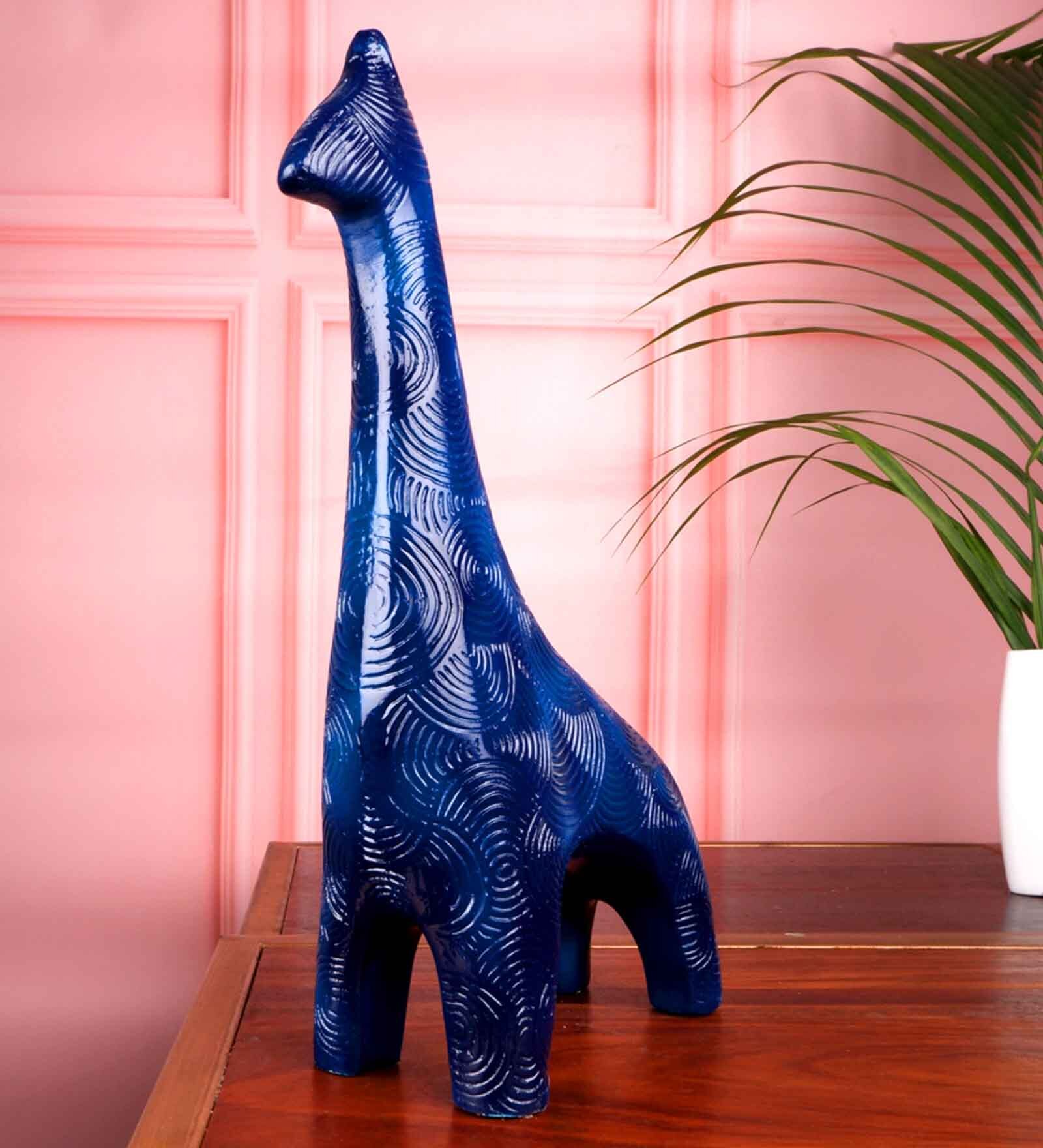Blue Polyresin Premium Ziraffe Figurine
