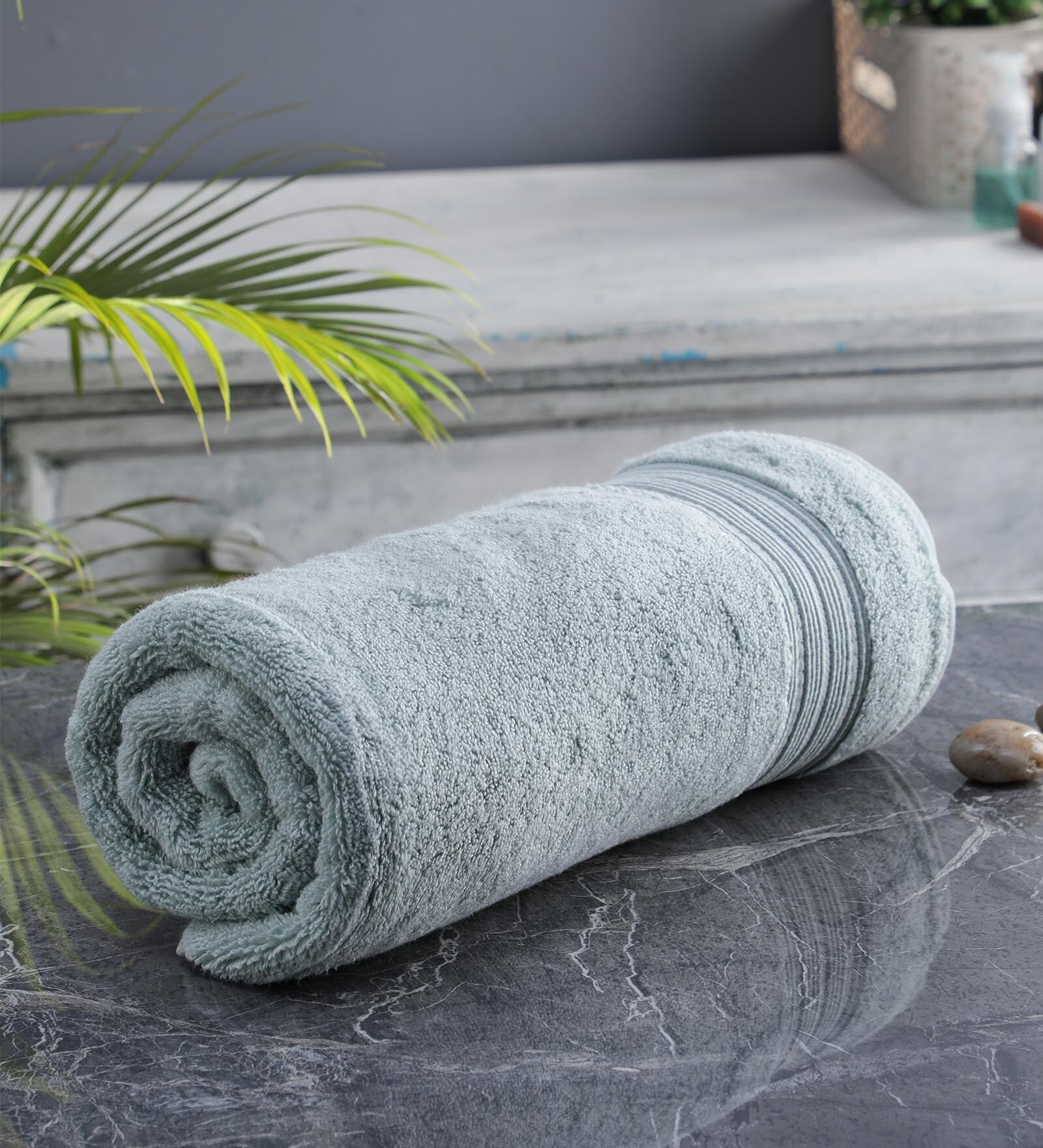 Blue Solid 700 GSM Cotton Bath Towel