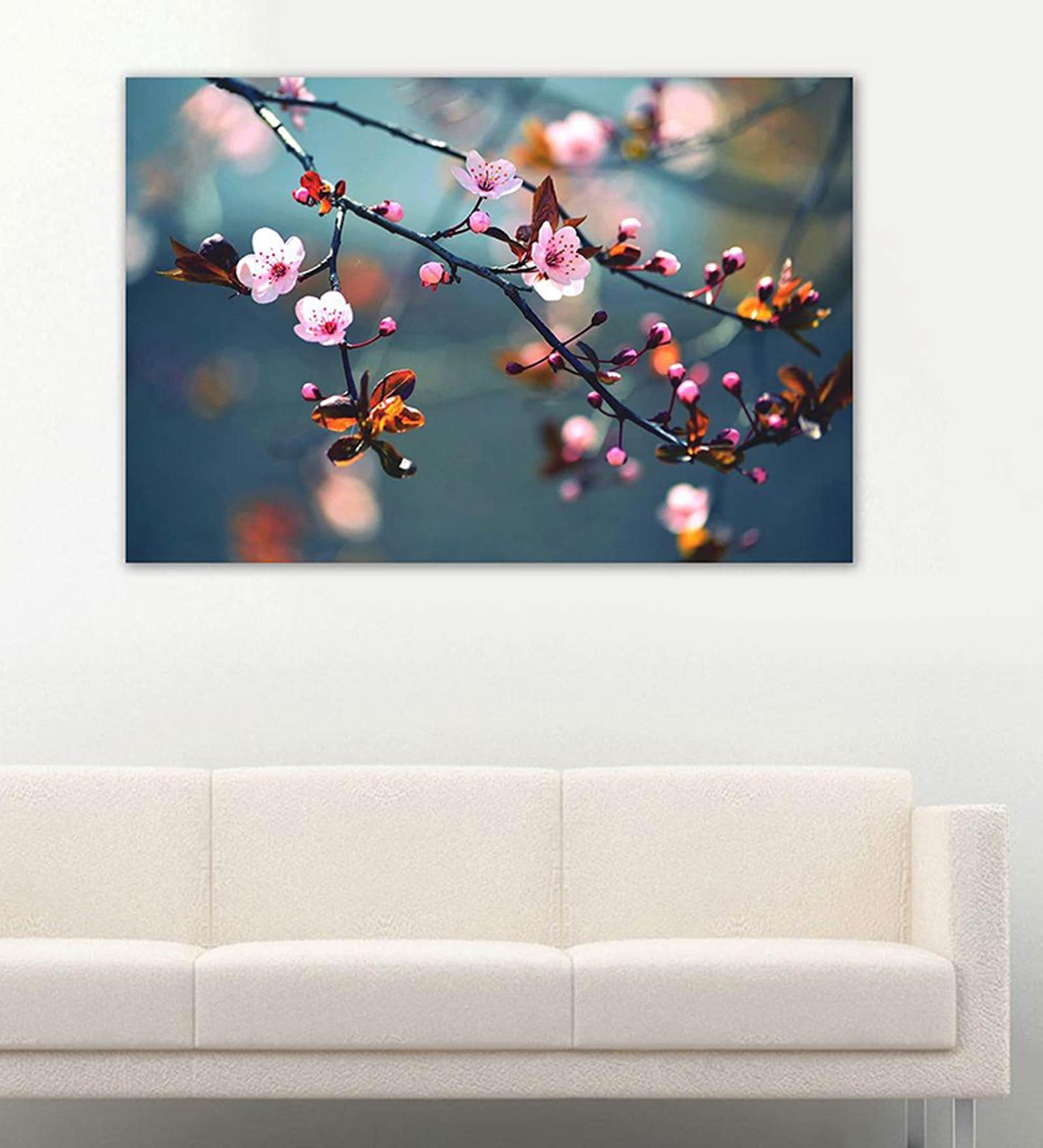 Barbican Theatre Blue Cotton Canvas Framed Landscape Art Print