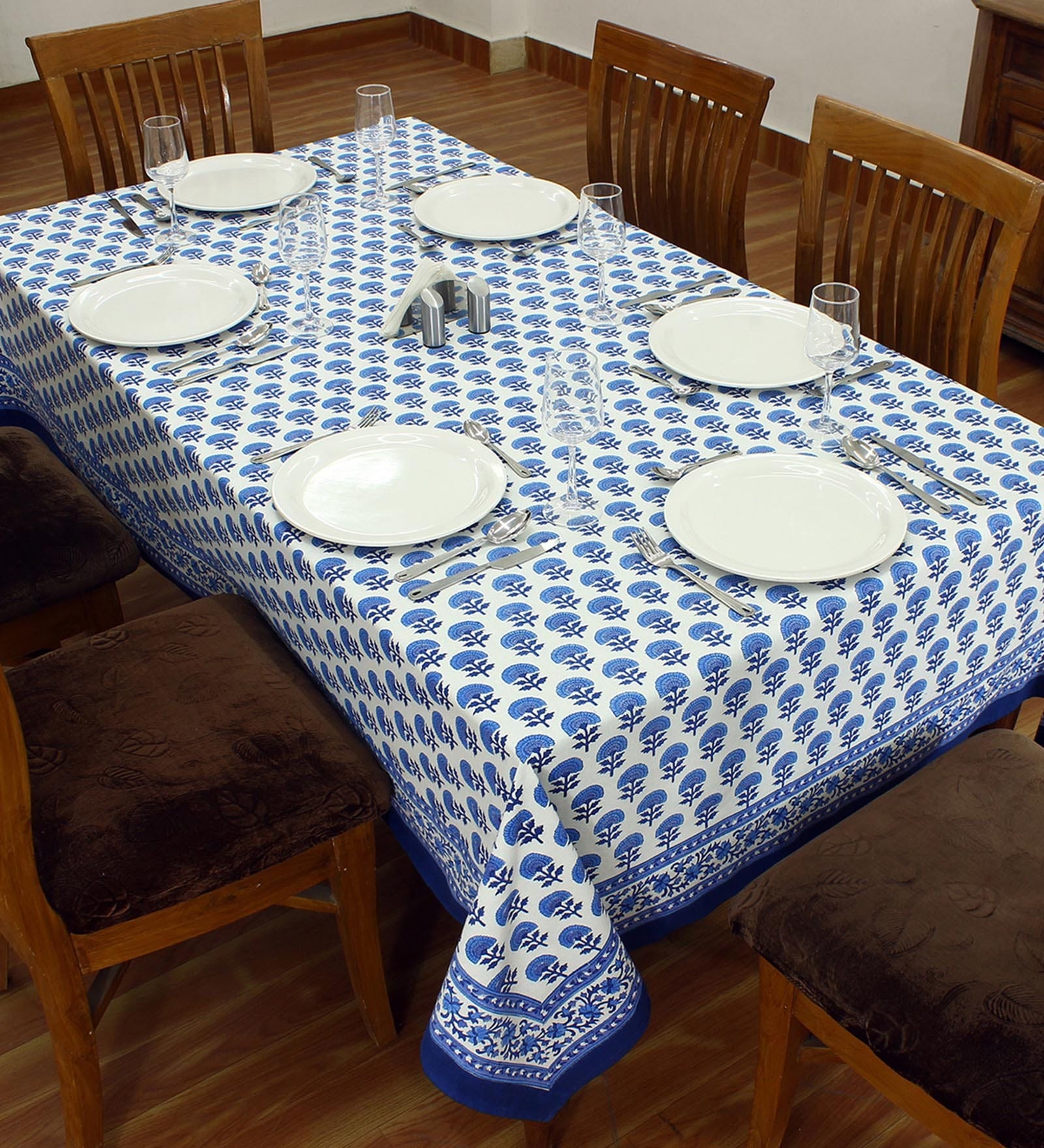 Nebula (60x90) Blue & White Cotton Table Cloth