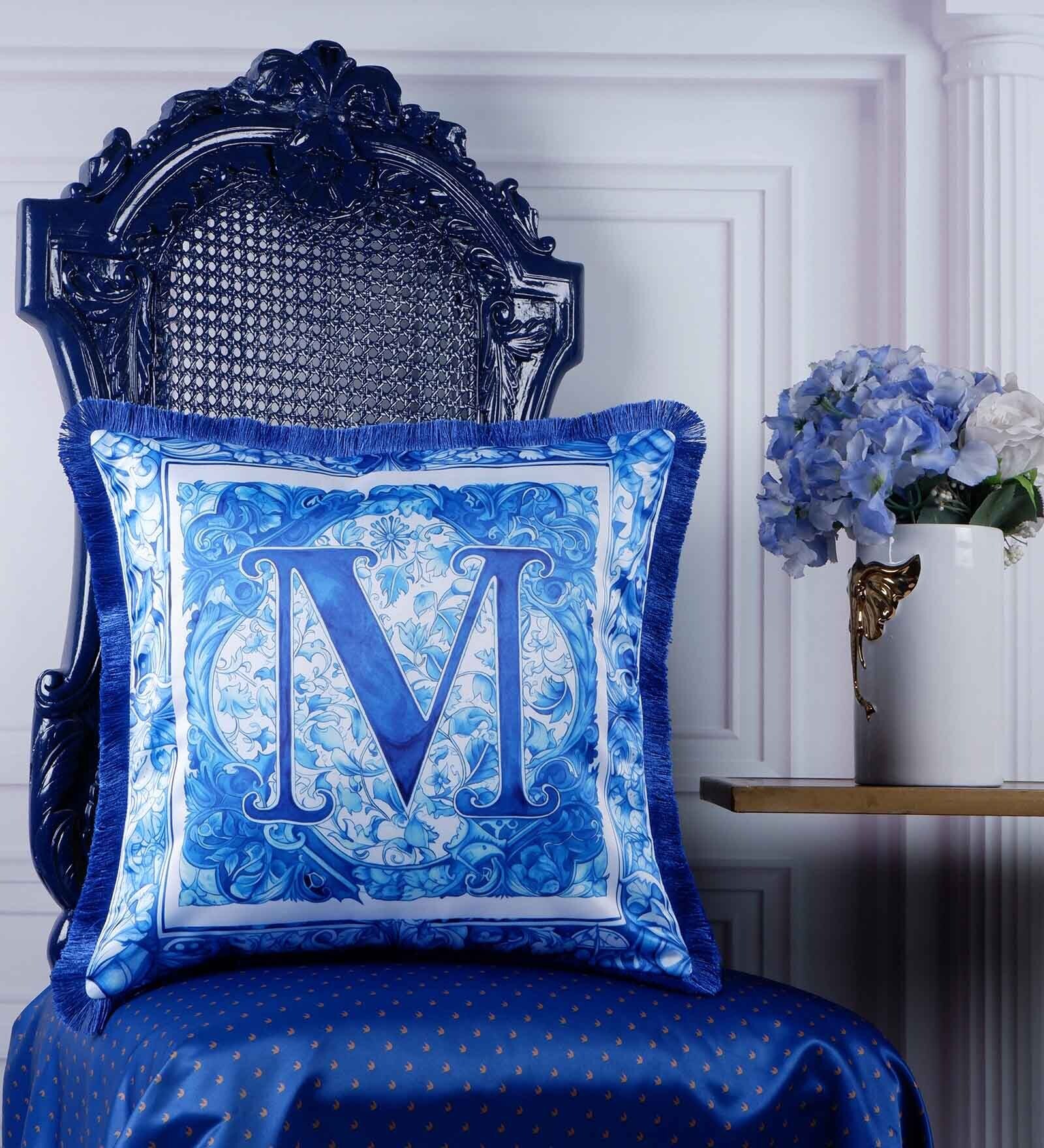 Blue - Pochampally Ikat Weave Cushion Cover (16 x 16 in) 27