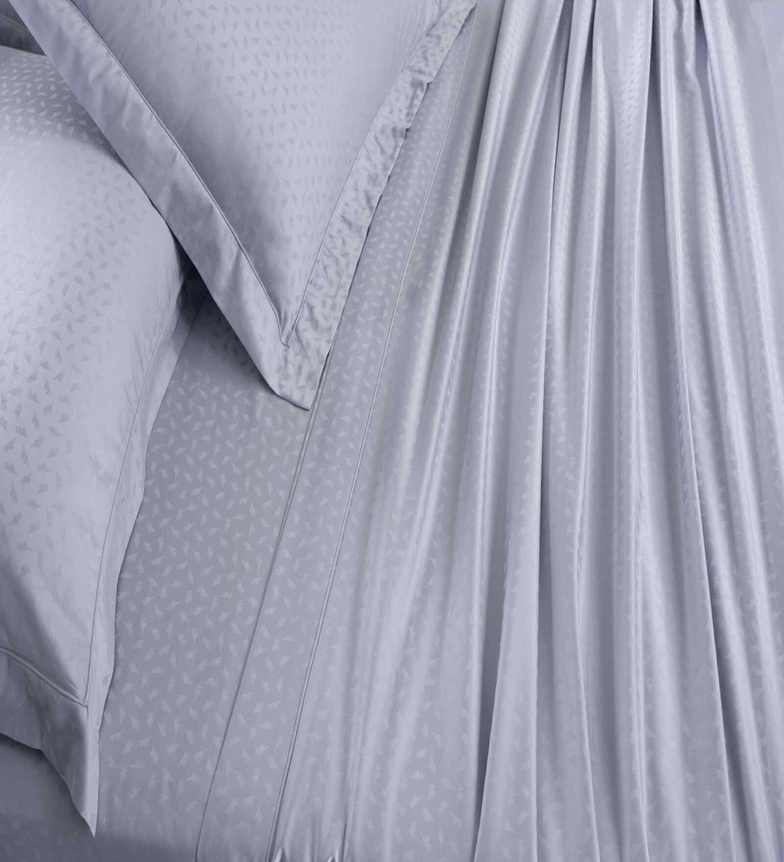 Blue Self Print 300 TC Cotton King Size Bed Sheet with 2 Pillow Covers 23 Collection