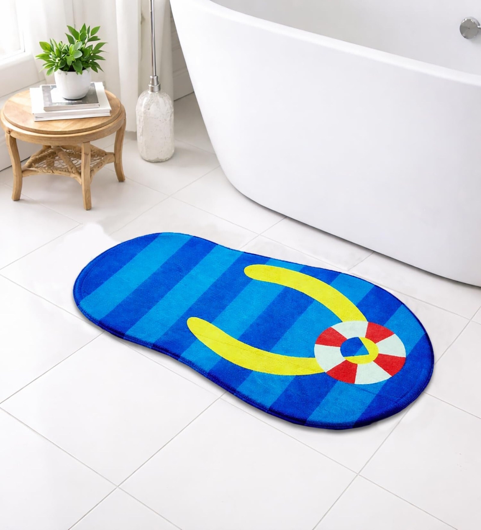 Blue Slipper Rubber 17x88 Inches Anti Skid Floor Mat