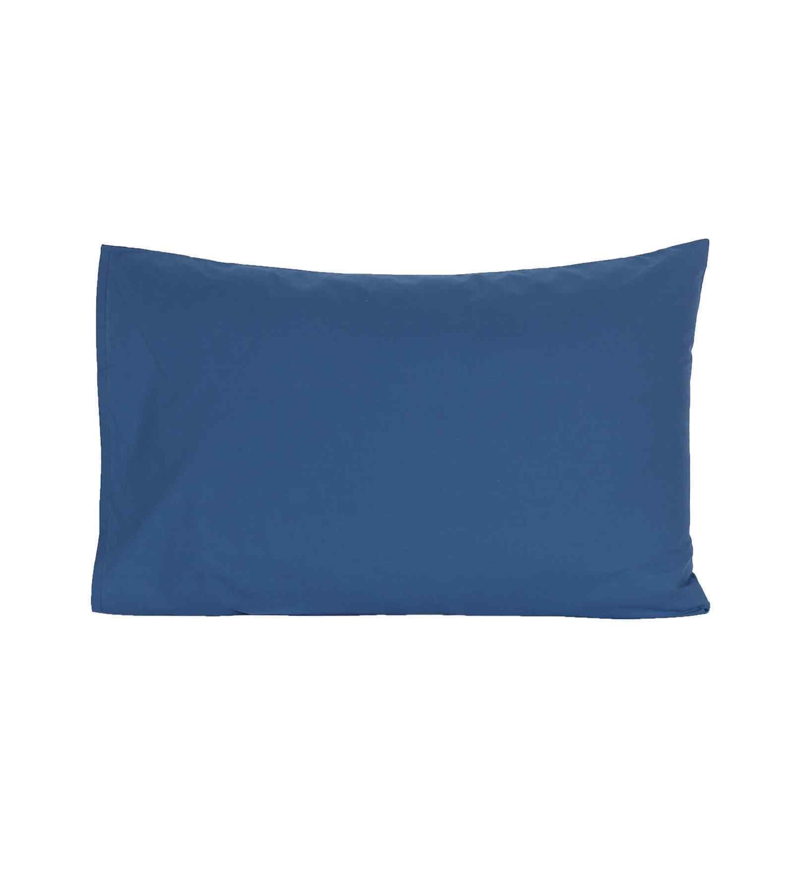 Blue Solid 200 TC Cotton 2 Pillow Cover Set