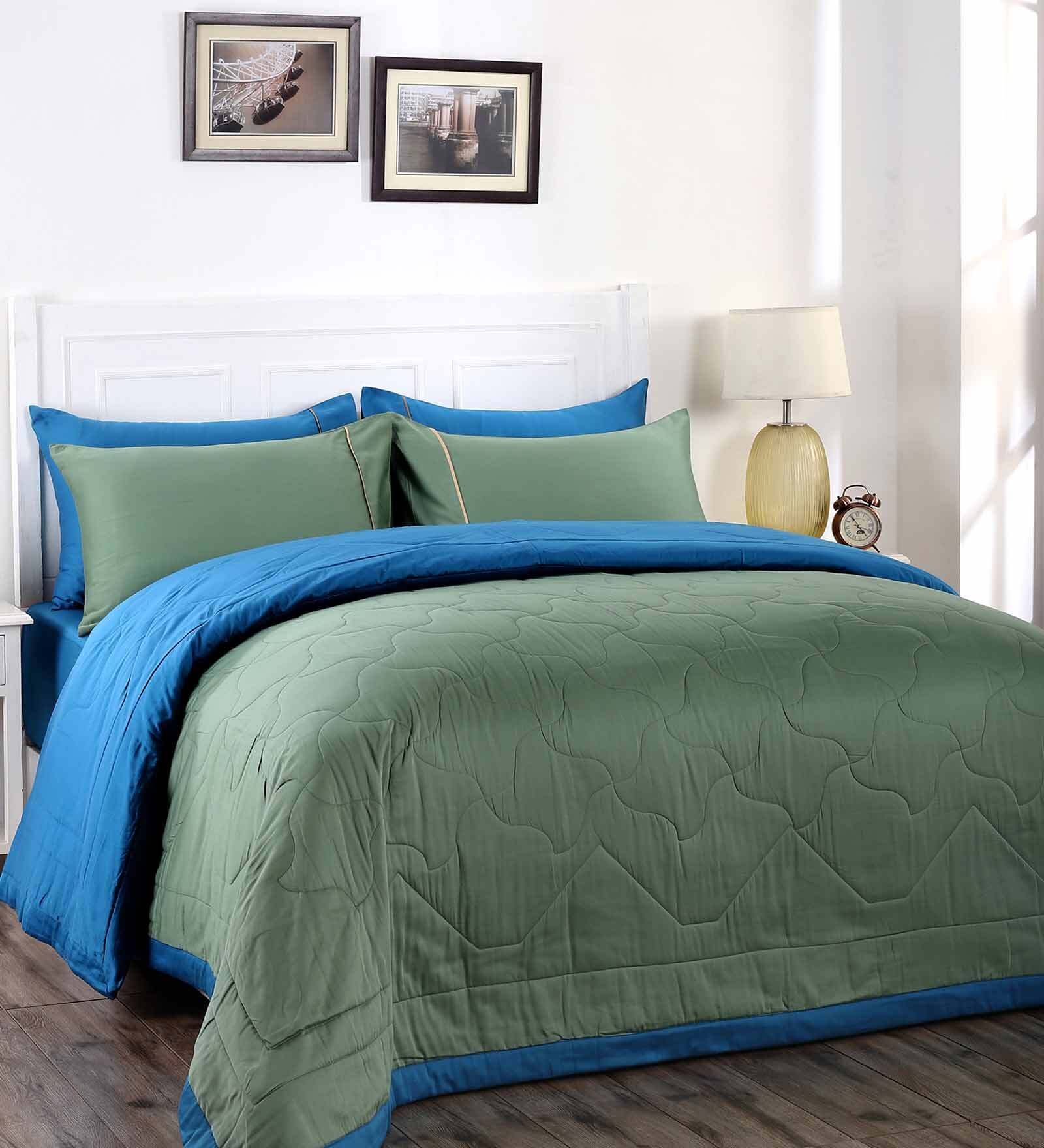 Blue Solid 210 TC Cotton 4 pieces Vincent Collection