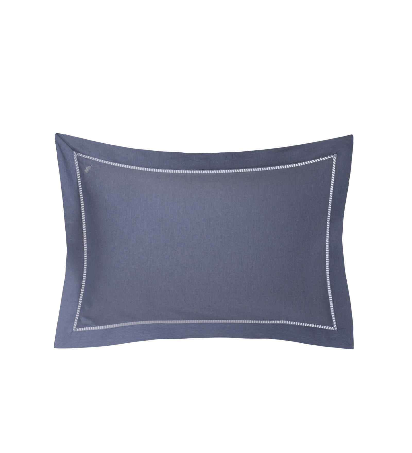 Blue Solid 300 TC Cotton 2 Pillow Cover Set