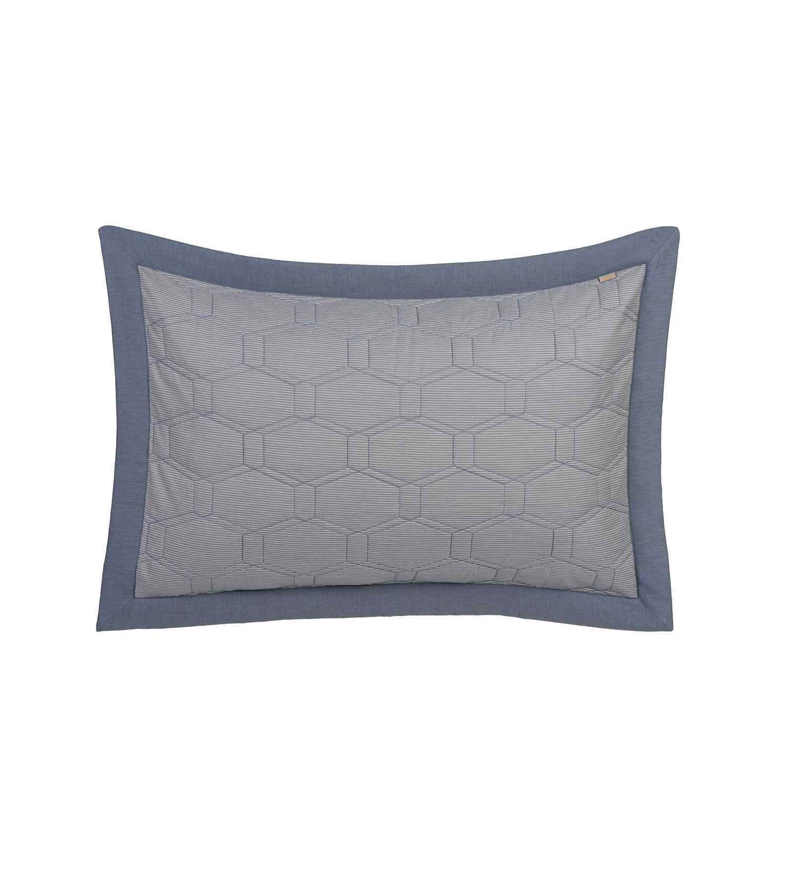 Blue Solid 300 TC Cotton 2 Pillow Sham Set