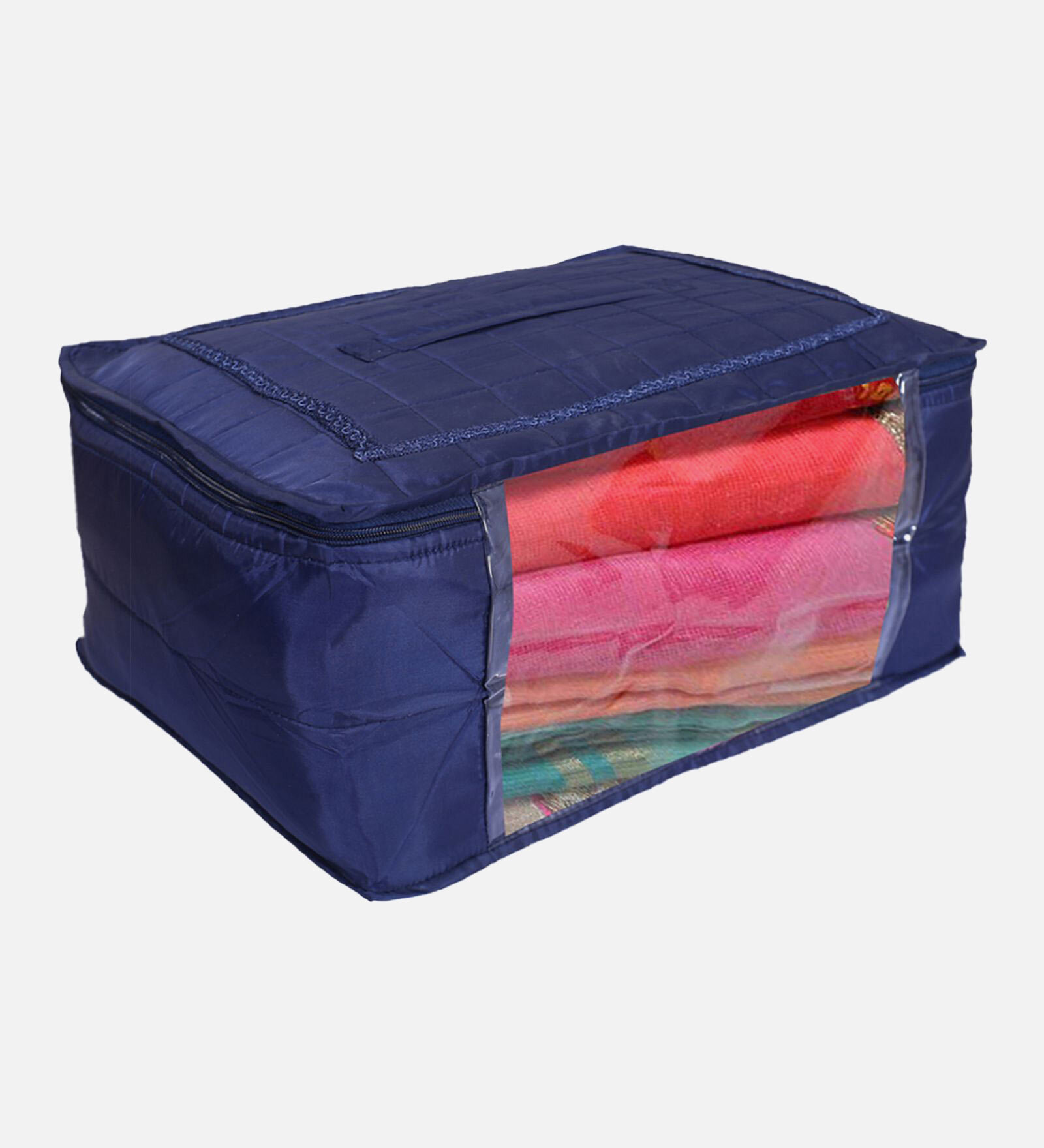 Blue Solid Parachute Foldable Underbed Organizer
