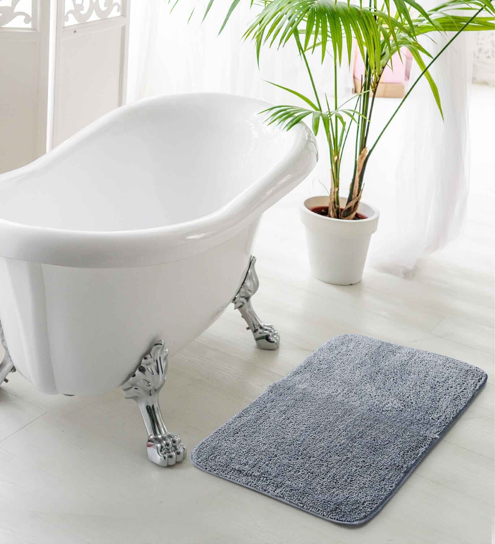 Blue Solid Polysterene 27.5x20 Inches Max Absorbant Bath Mat