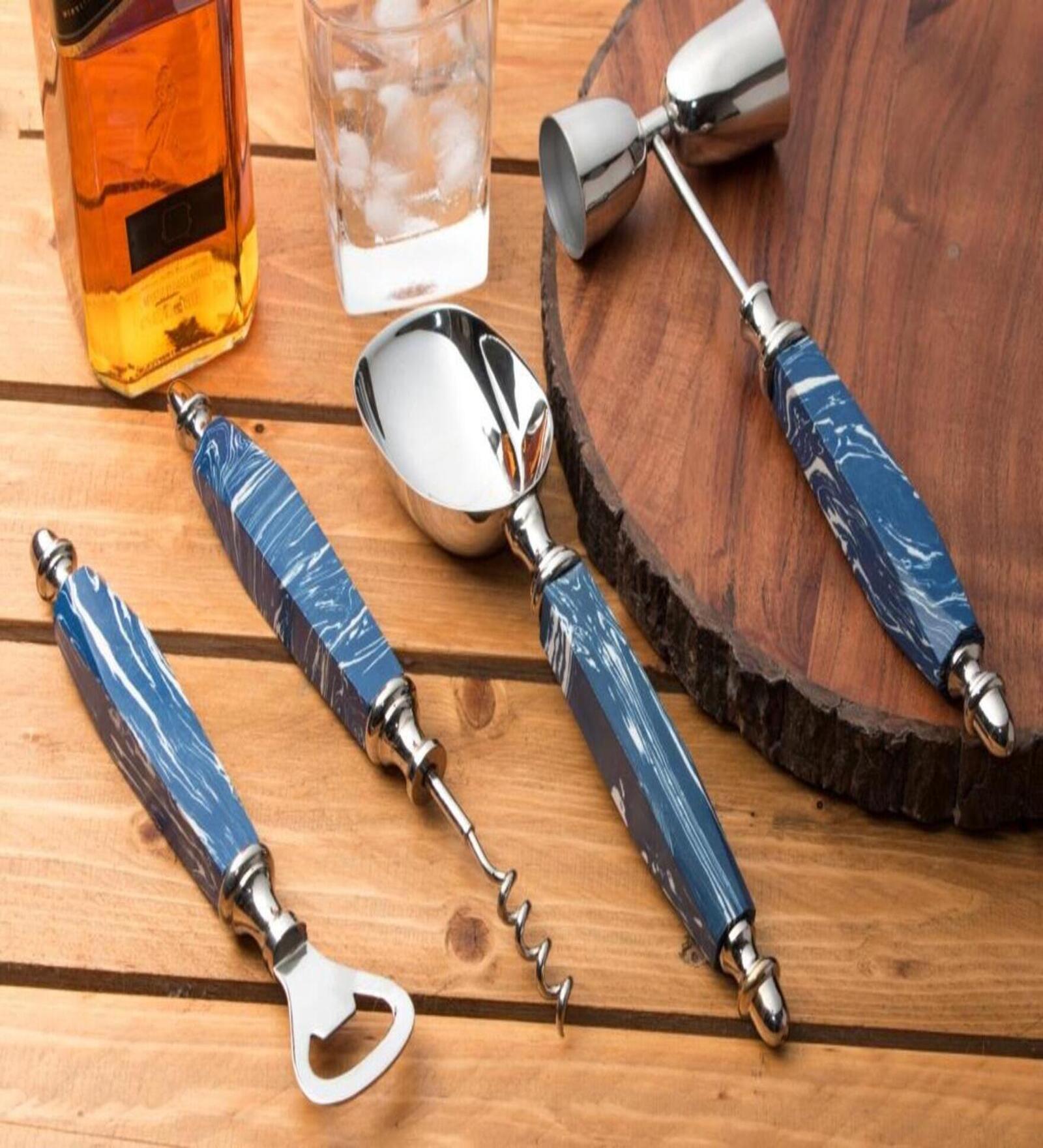 Blue stainless steel (Set of 5) Cutlery Set