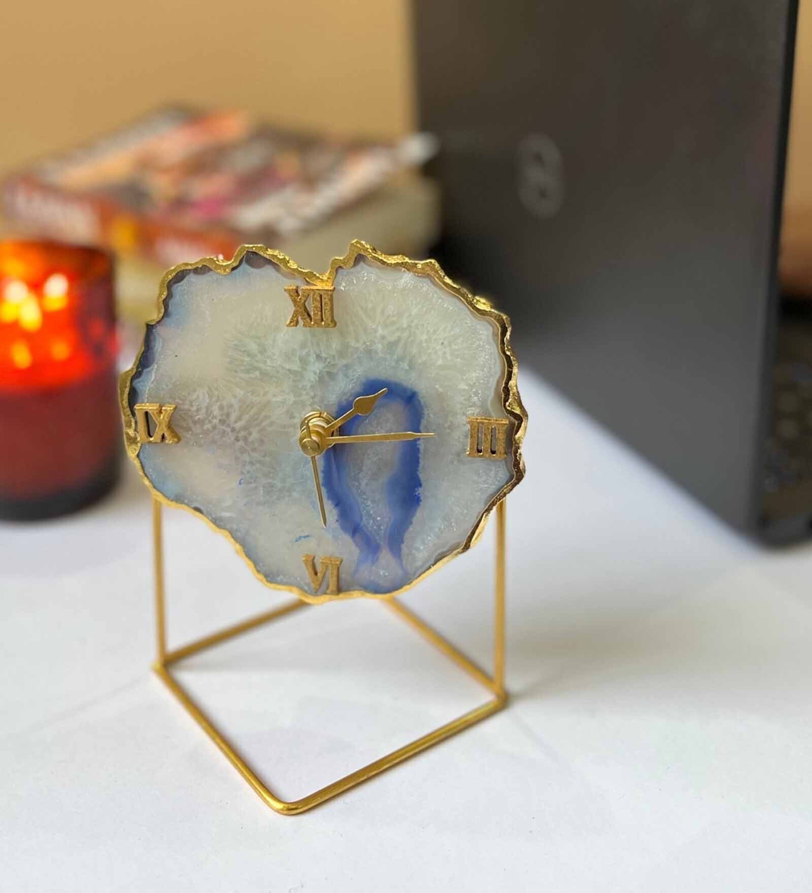 Blue Stone Table Clock