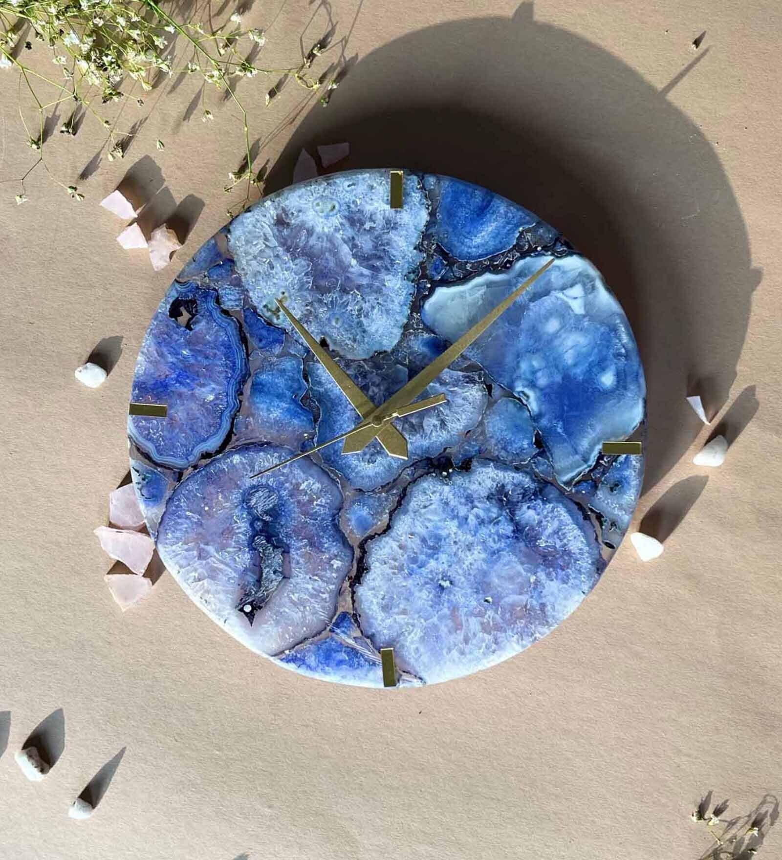 Blue Stone Wall Clock