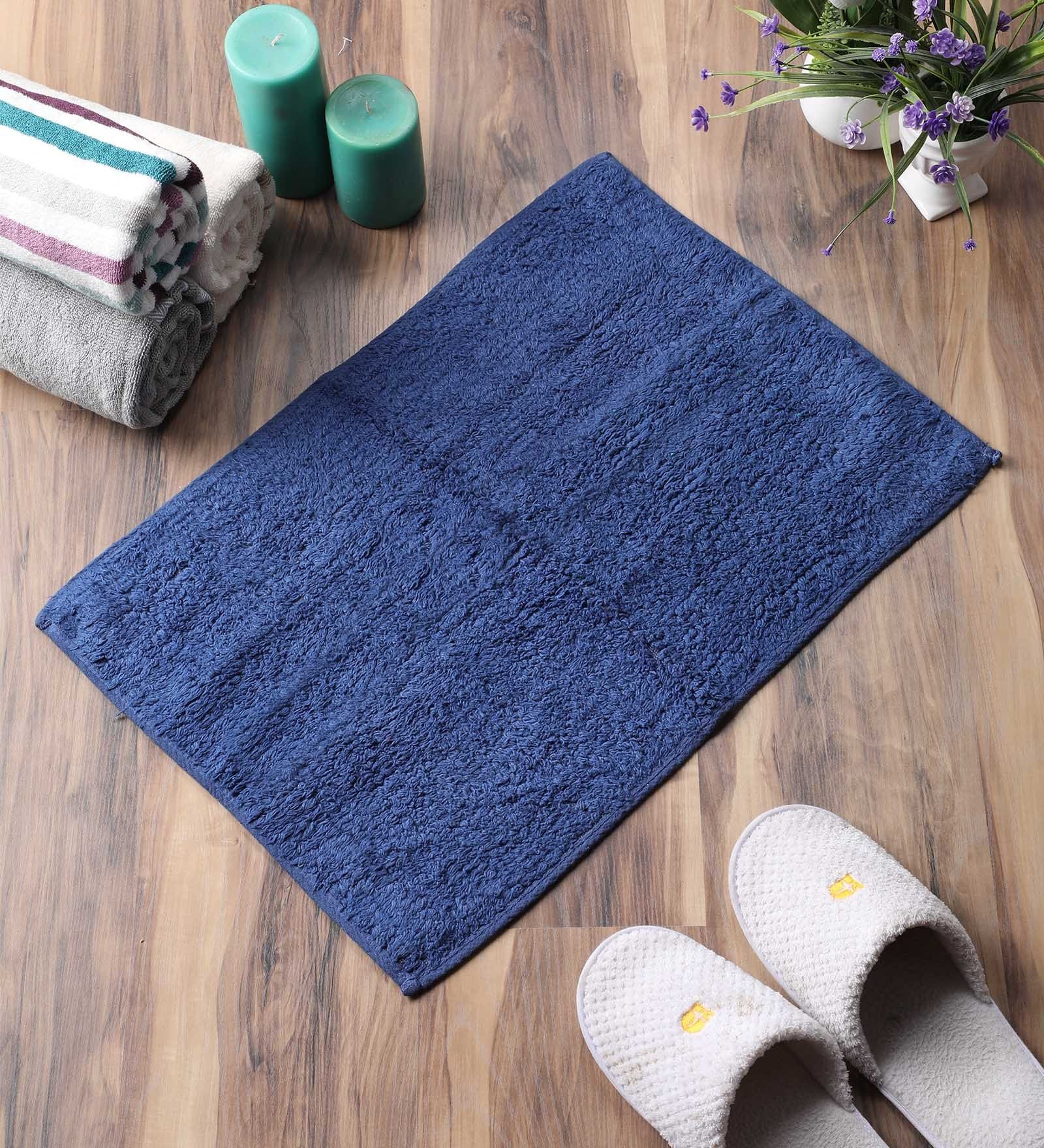 Blue Cotton Max Absorbant Bath Mat