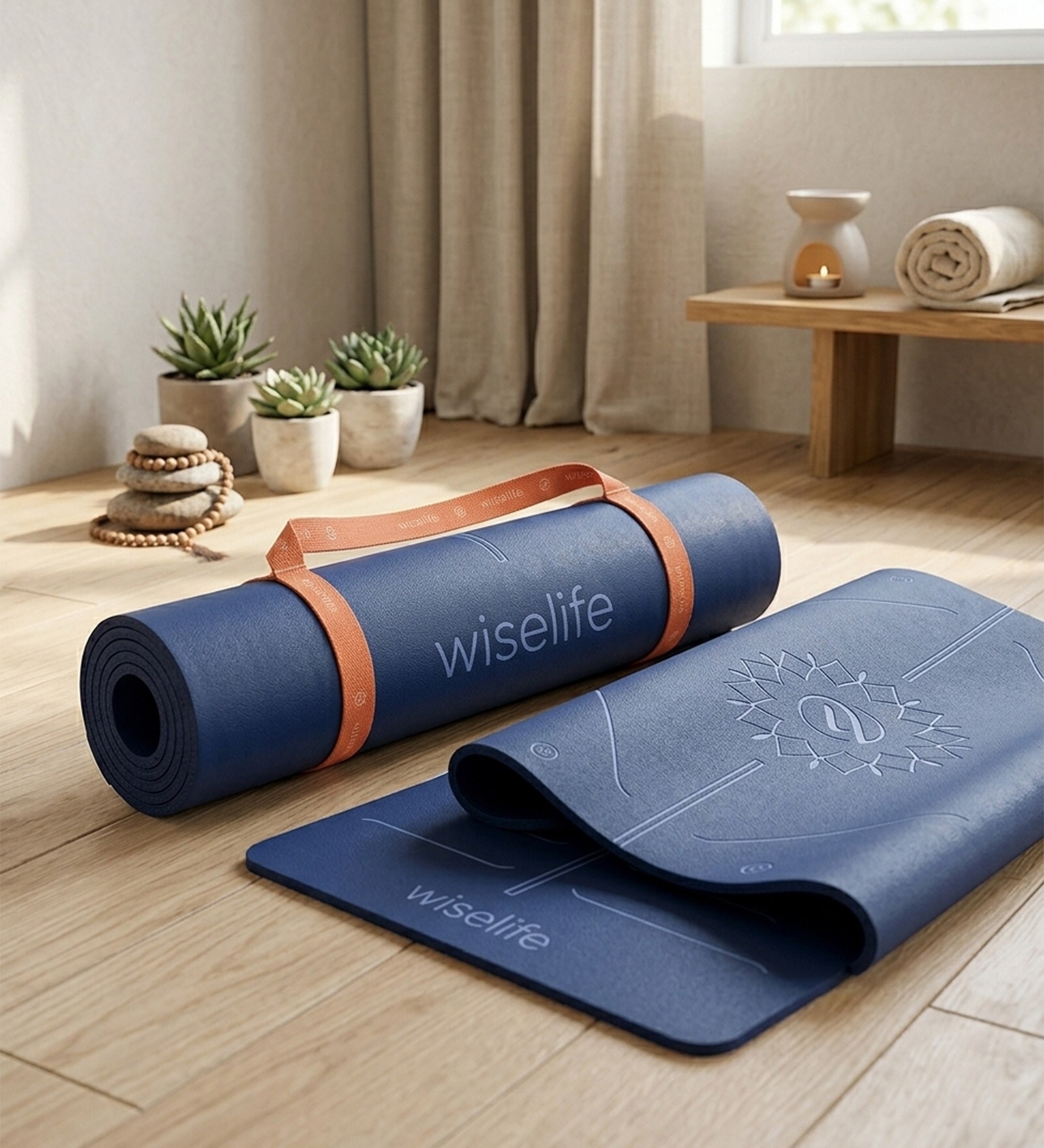 Blue Thermoplastic Elastomer 72X24 Inches Anti Skid Yoga Mat