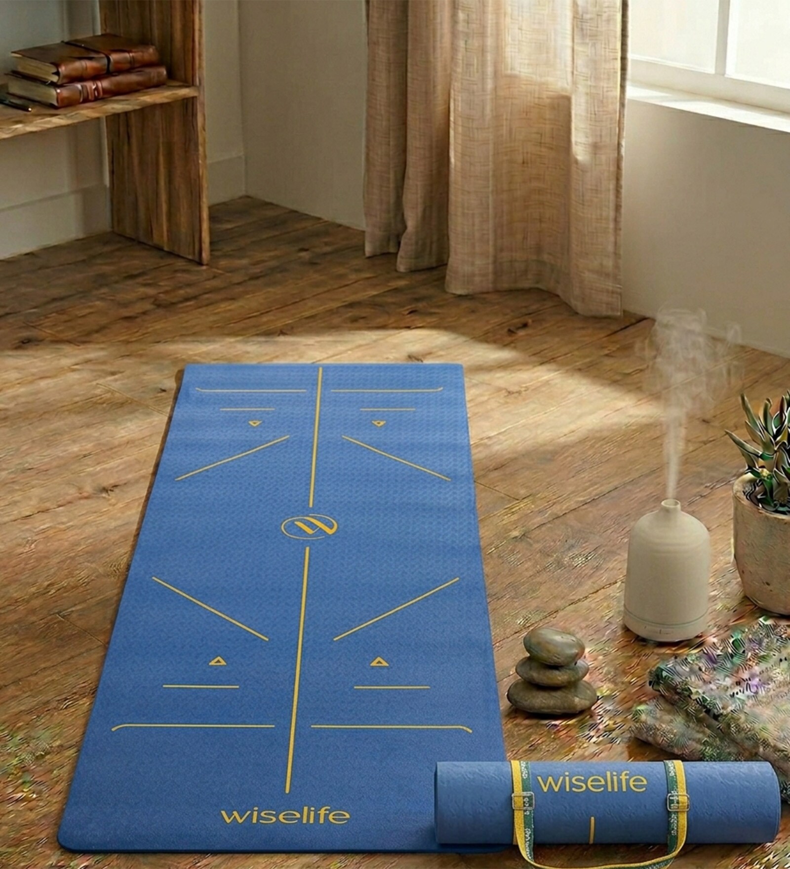 Blue Thermoplastic Elastomer 72X24 Inches Anti Skid Yoga Mat