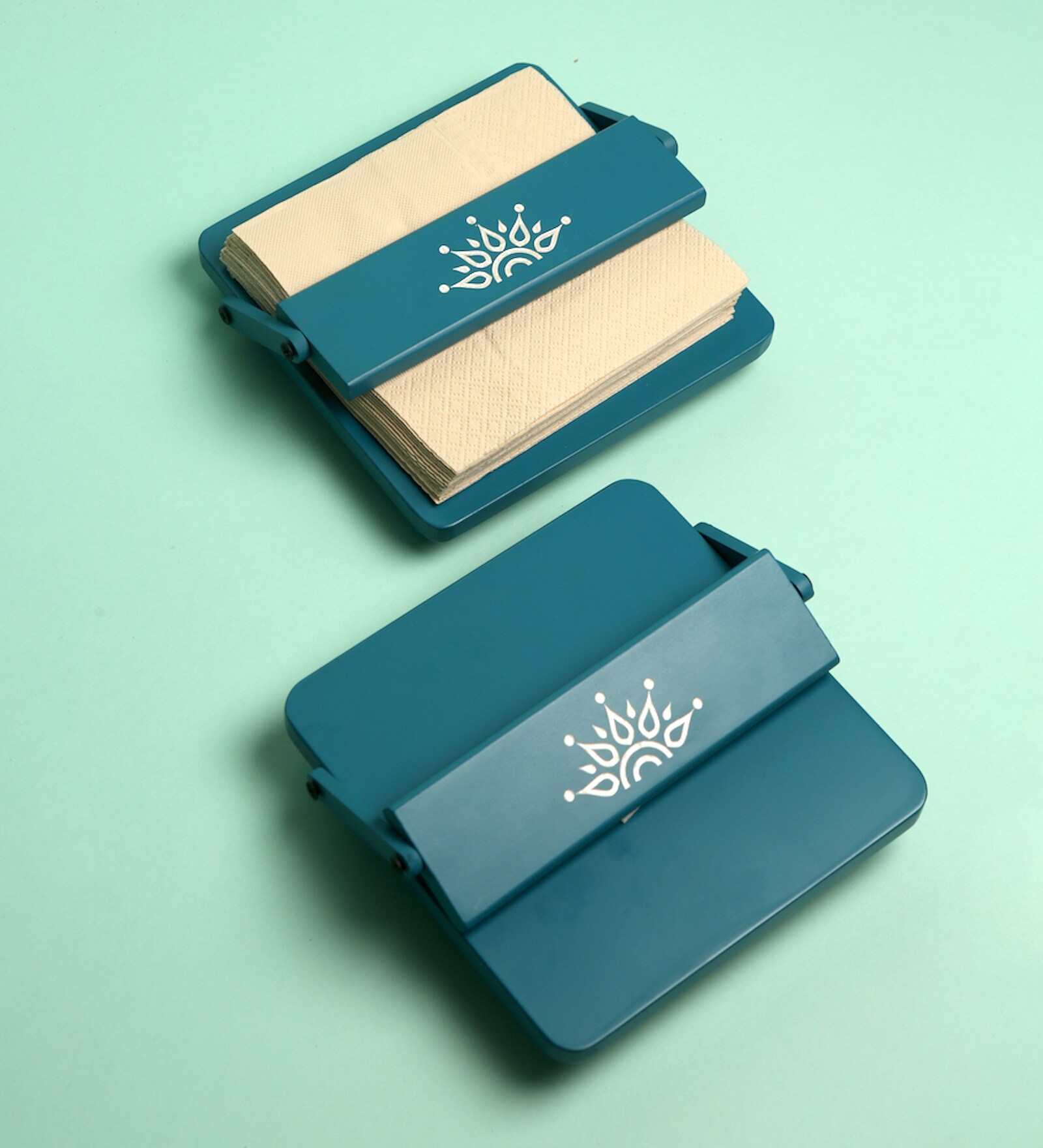 Blue Premium MDF Tissue Tray with Mandala Art