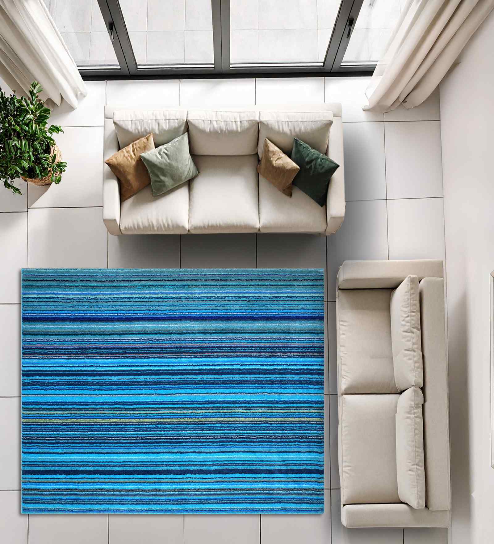 Blue Vibe Microfiber Backing 5X7 Ft Carpet