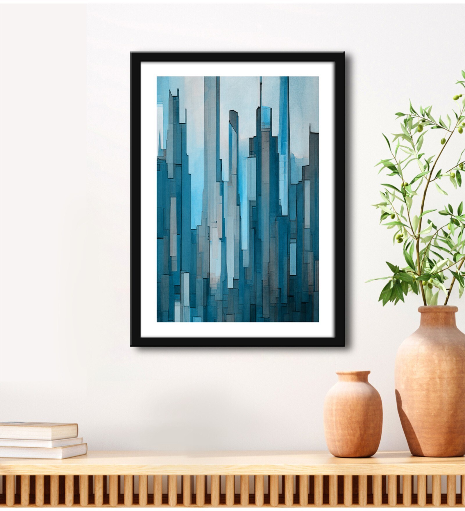 City View Blue Vinyl Painting
