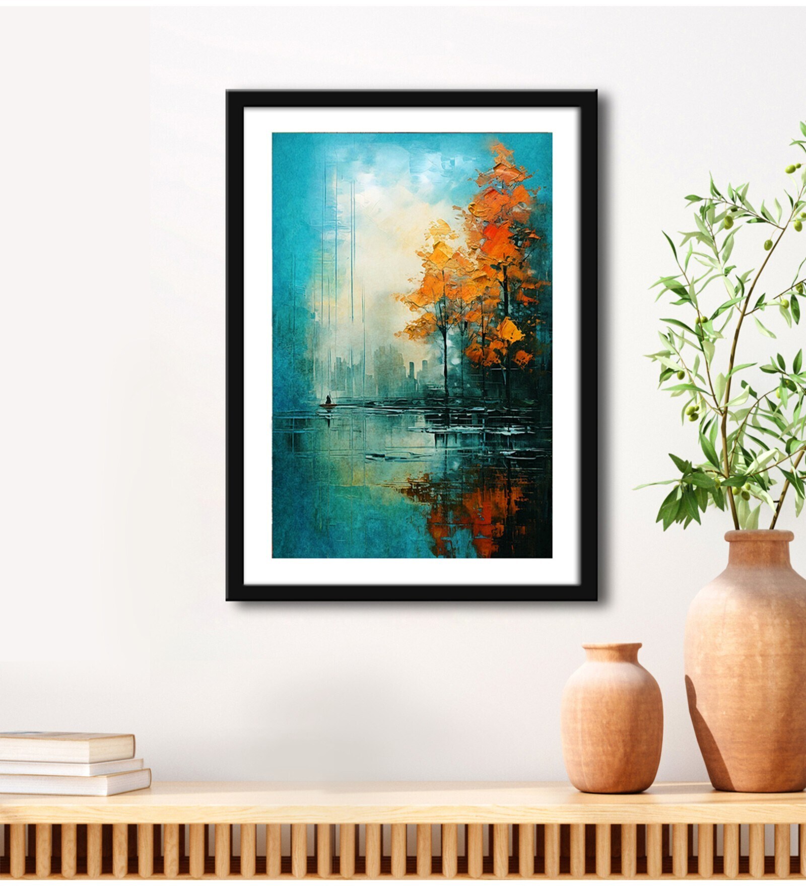 Lake Blue Vinyl Painting