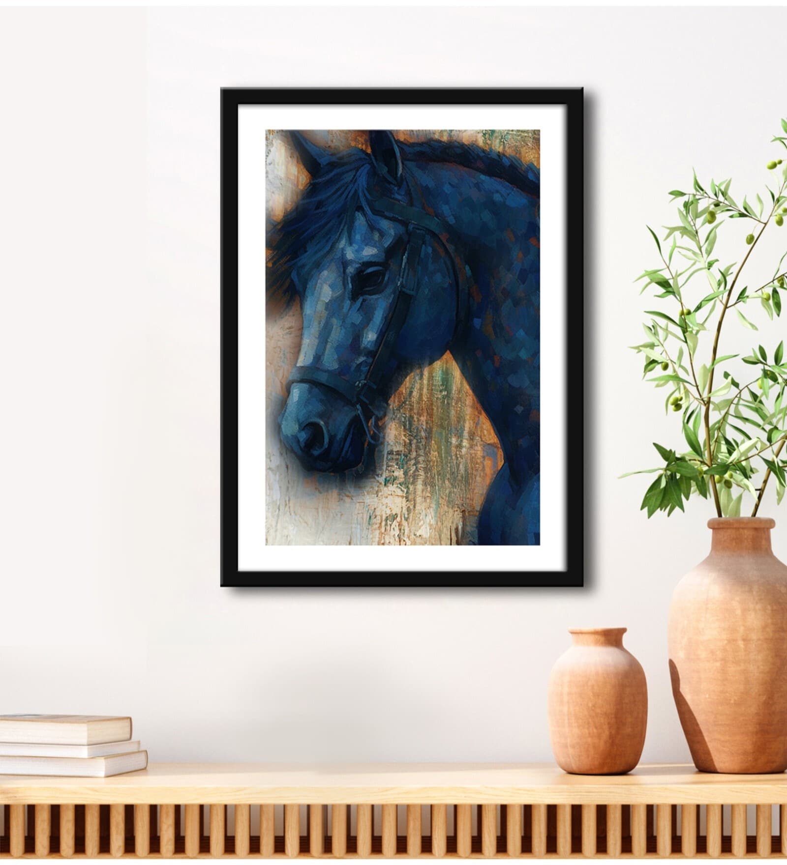 Horse Blue Vinyl Painting