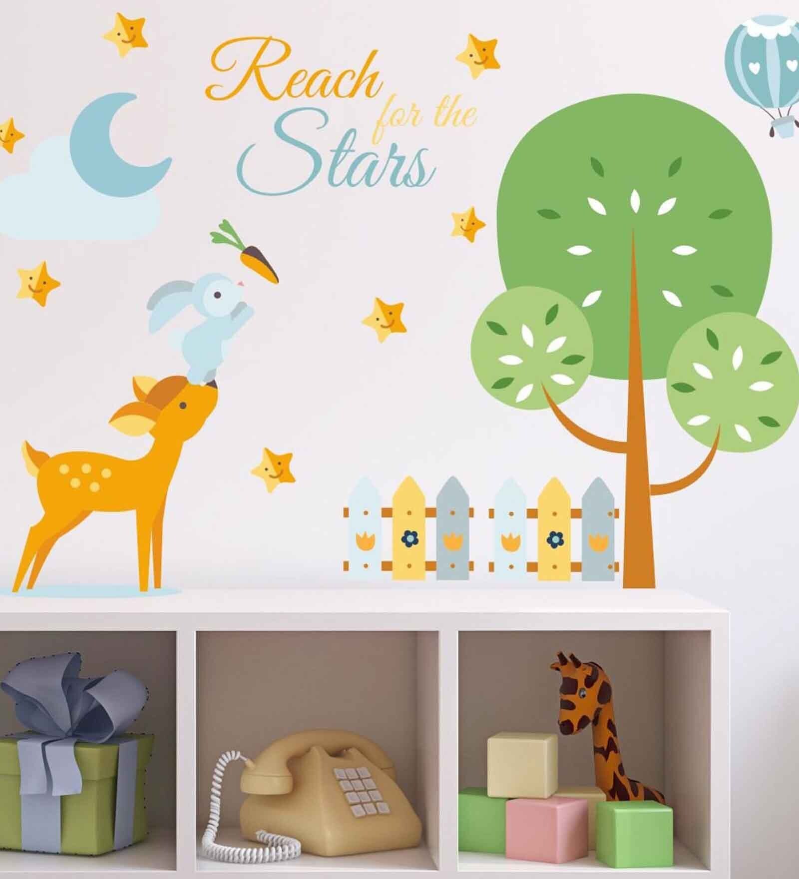 Blue Vinyl Tree Time Blue Nature Wall Sticker