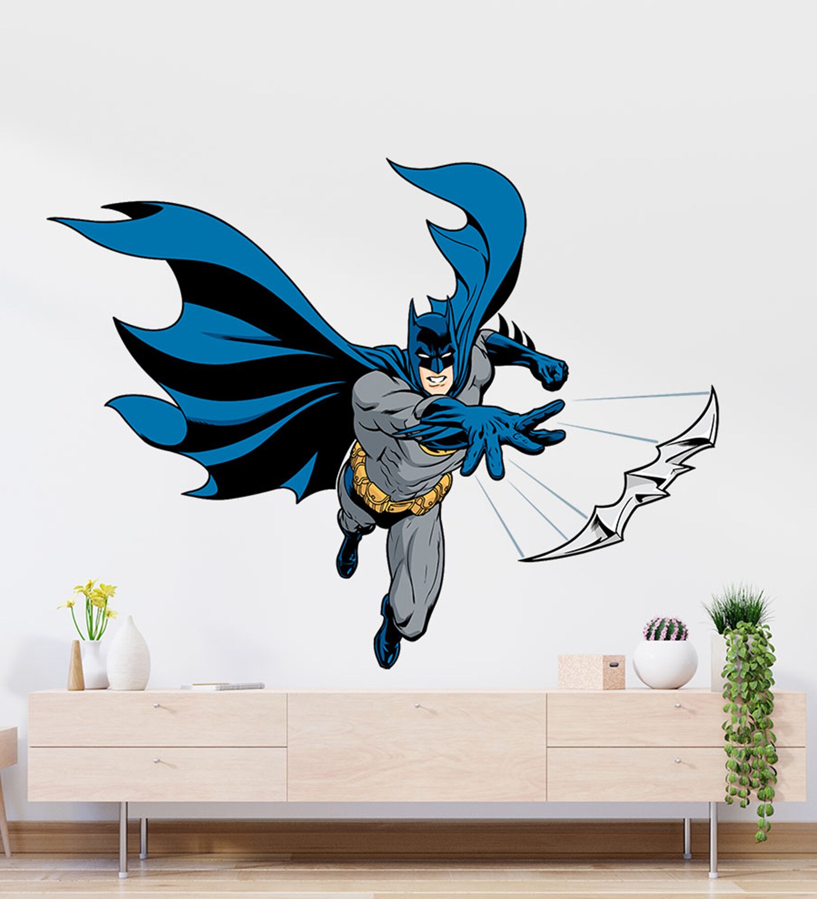 Buy Blue Vinyl Warner Bros Batman Matte Finish Wall Sticker By Spinn ...