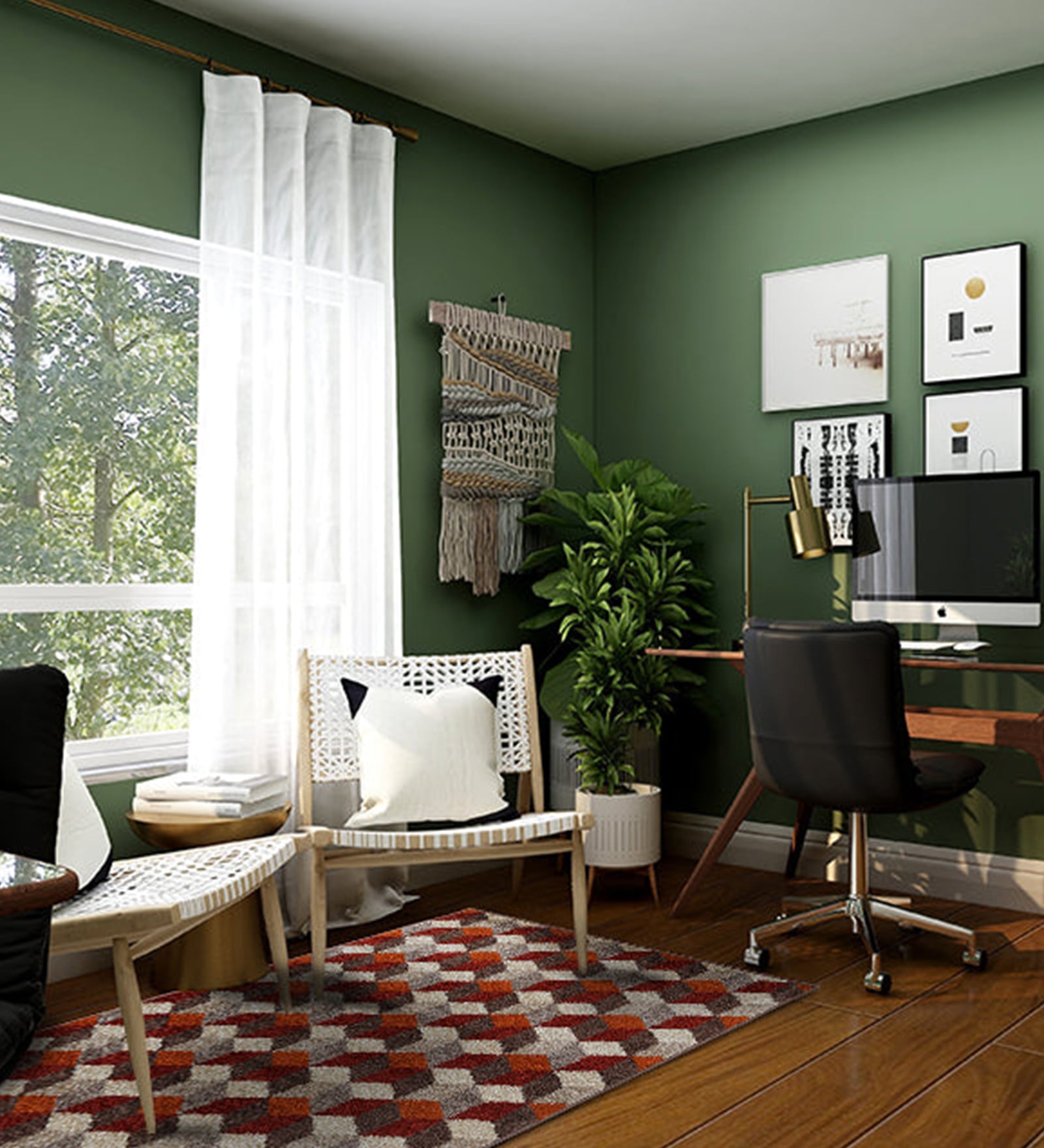 Blue Wool Floral 55 x 22 Inches Runner