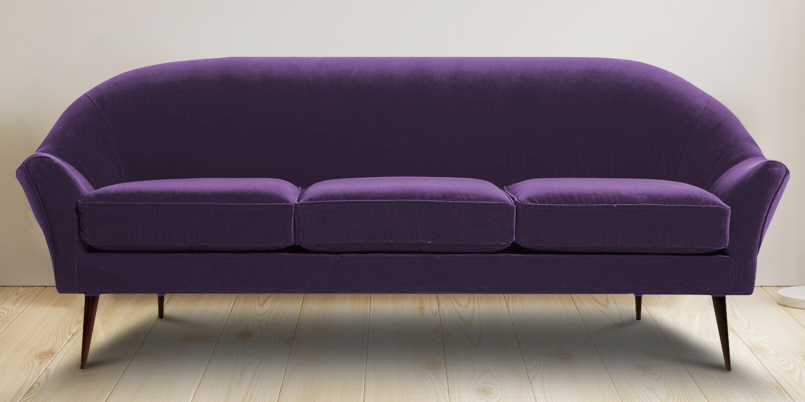 Blaine Fabric 3 Seater Sofa in Dark Purple Colour