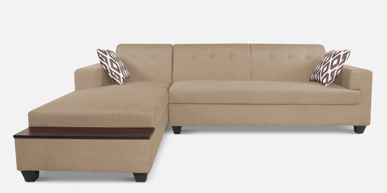 Buy Blazer Fabric RHS Sectional Sofa in Beige Colour at 29% OFF by ...