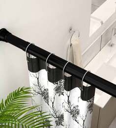 Black Powder Coated Alloy (41-70 Inches) Shower Curtain Rod