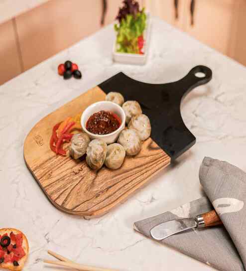 Black & Brown Acacia Wood  Chopping Board