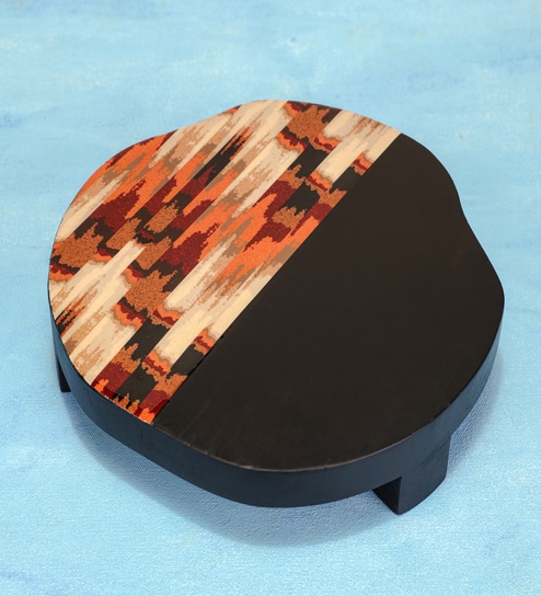 Black & Brown Acacia Wood Abstract Trivet