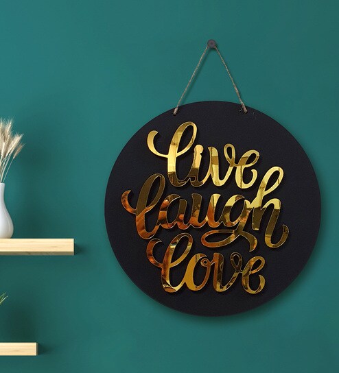 Black & Brown Live Laugh Love Hanging Plaque By Art Street